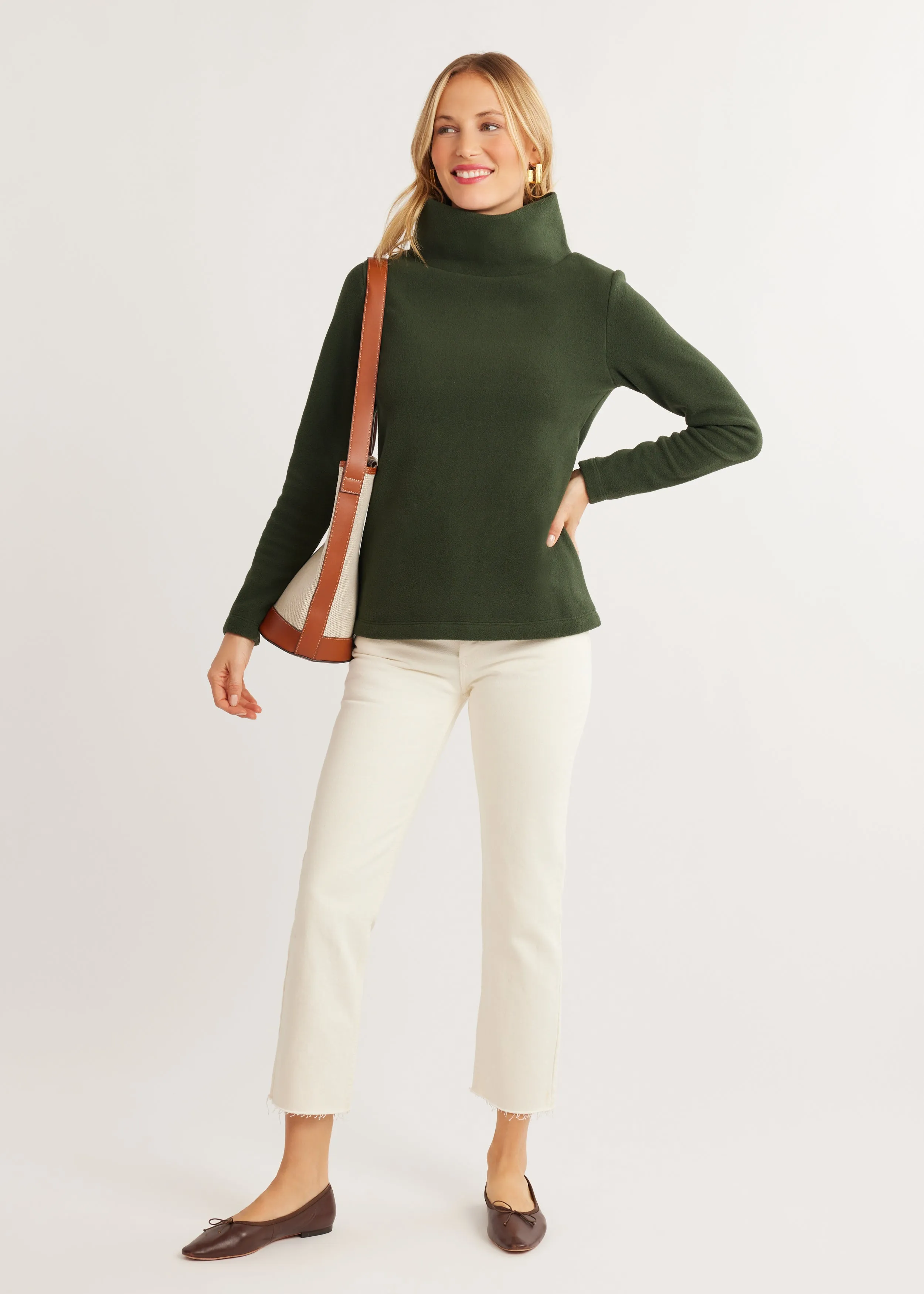 Greenpoint Turtleneck in Vello Fleece (Spruce) sold by Dudley Stephens product image thumbnail 4
