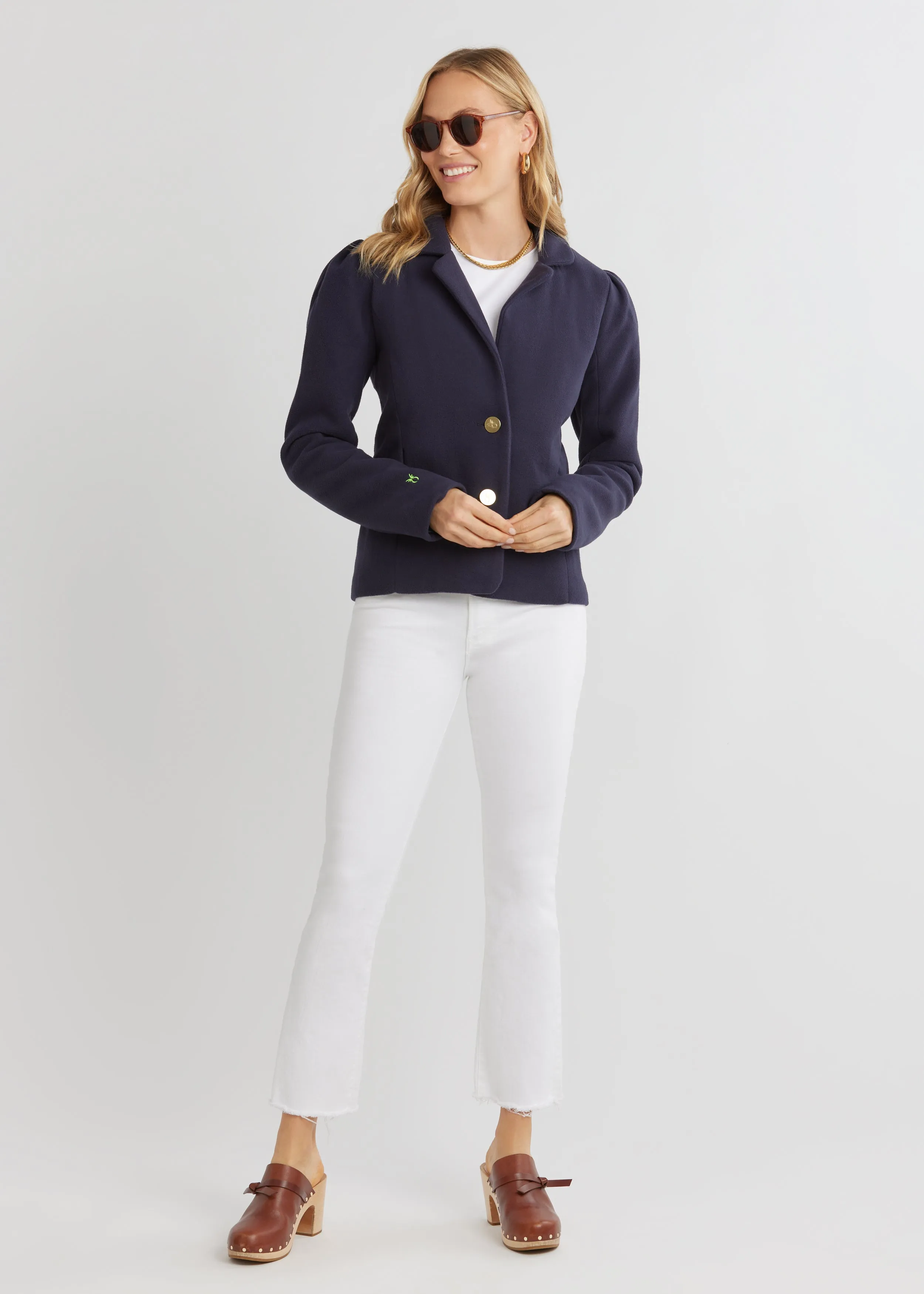 Windsor Blazer in Vello Fleece (Navy) sold by Dudley Stephens product image thumbnail 2