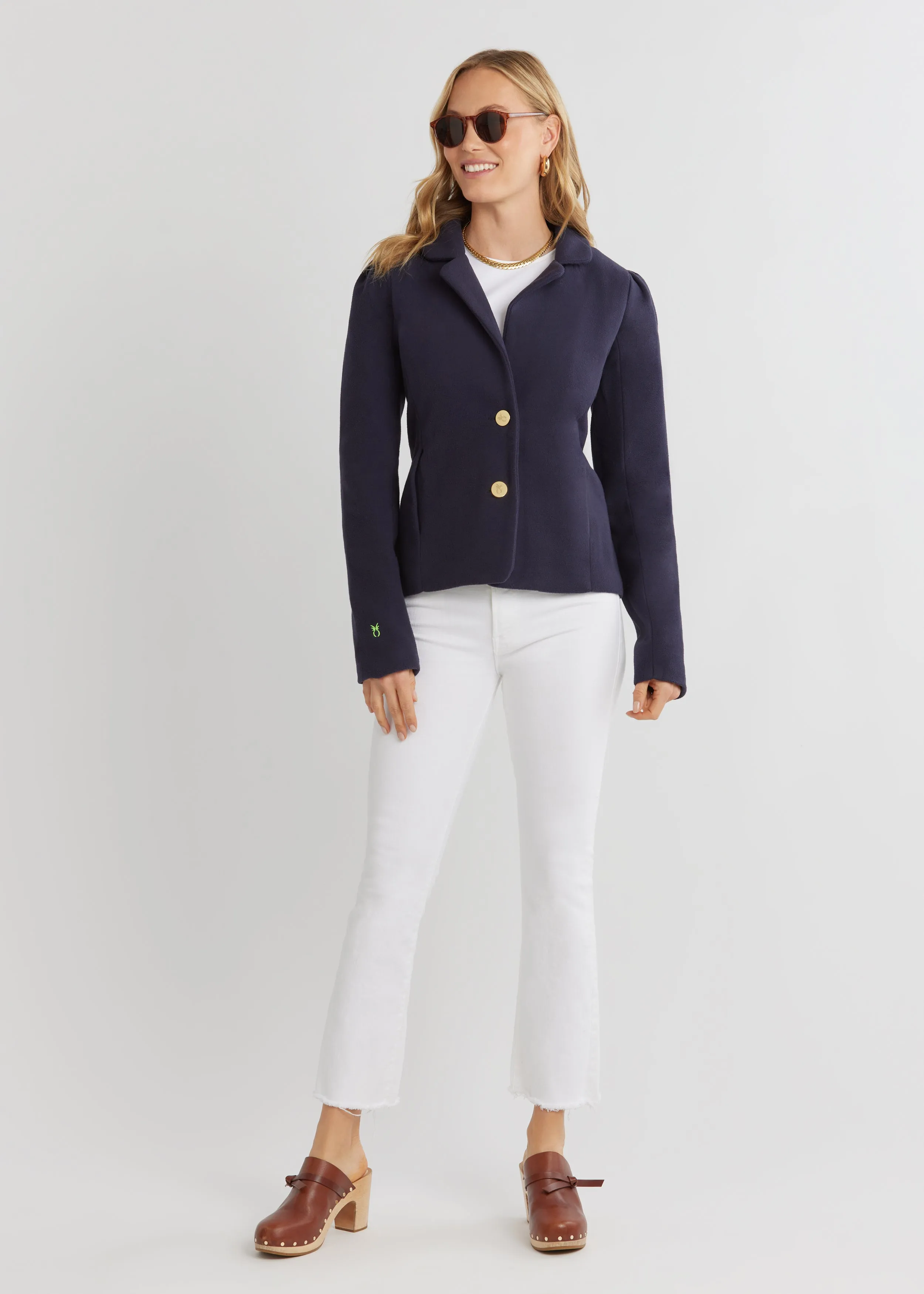 Windsor Blazer in Vello Fleece (Navy) sold by Dudley Stephens product image thumbnail 3