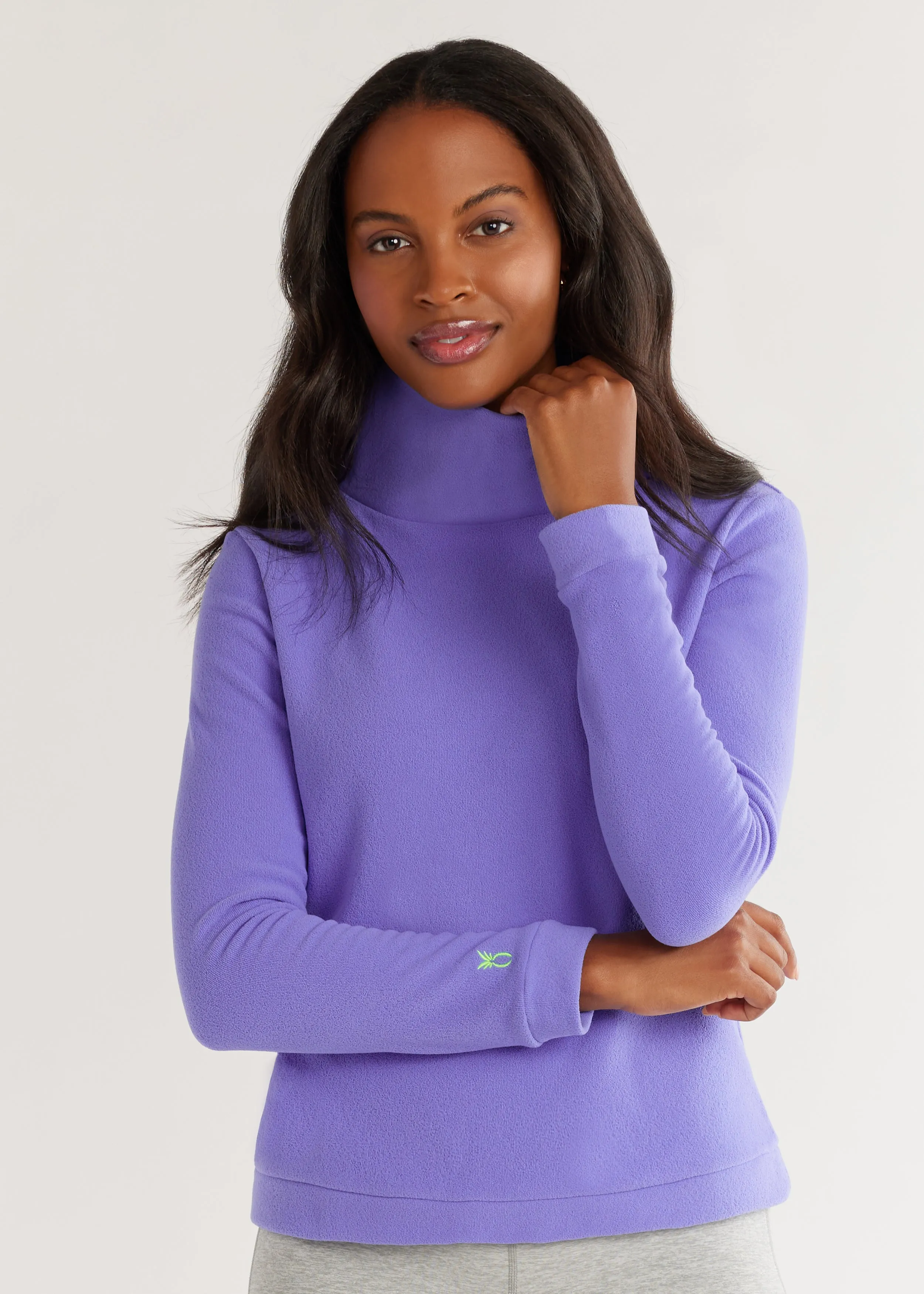 Park Slope Turtleneck in Terry Fleece (Royal Violet) sold by Dudley Stephens