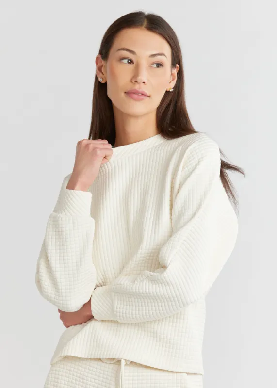 P'town Pullover in Waffle (Cream) sold by Dudley Stephens