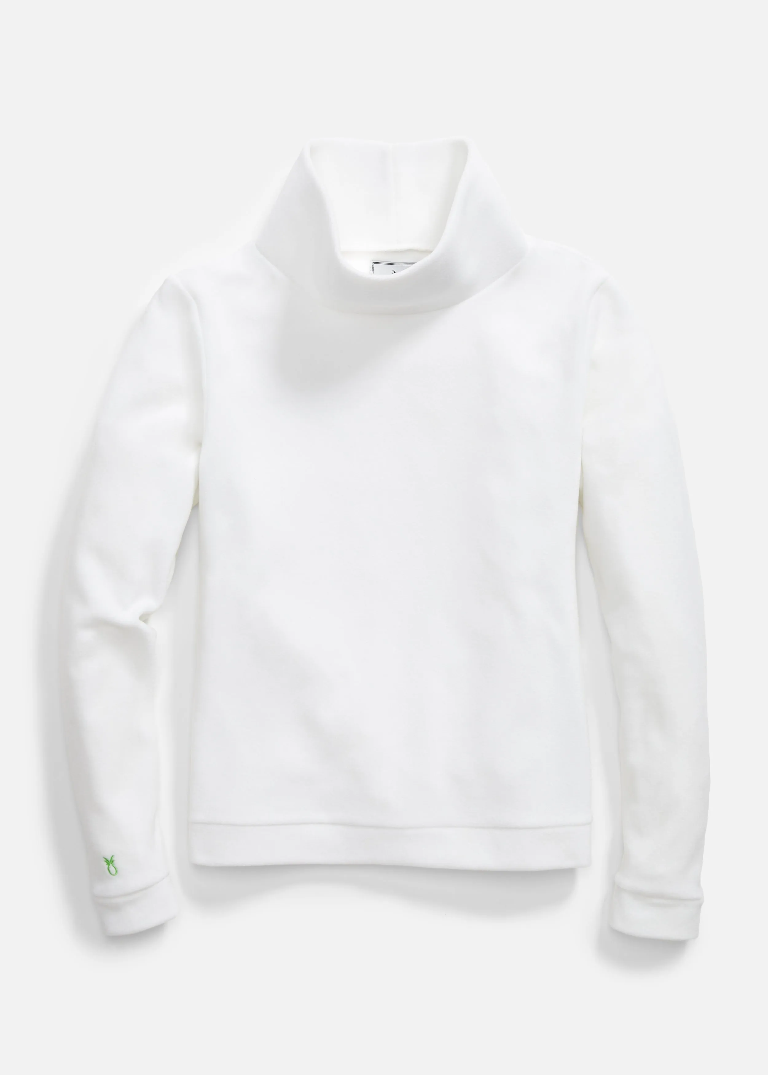 Park Slope Turtleneck in Vello Fleece (White) sold by Dudley Stephens