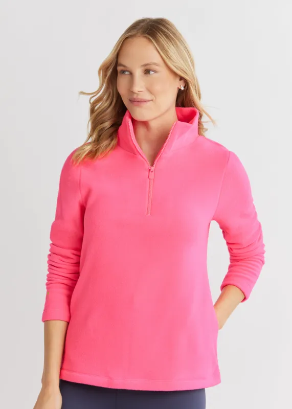 Kaki Pullover in Vello Fleece (Neon Pink) sold by Dudley Stephens