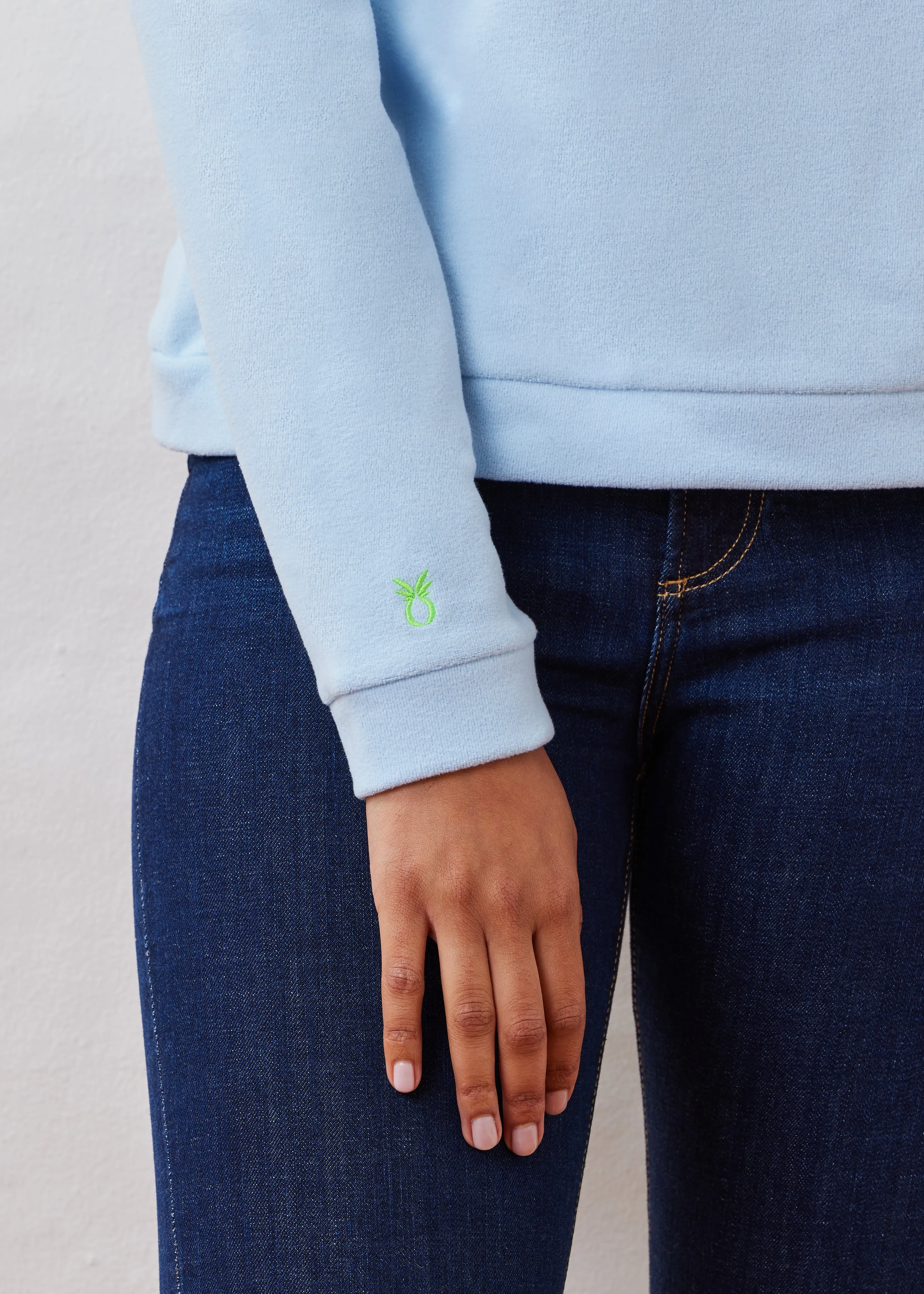 Park Slope Turtleneck in Terry Fleece (Ice Blue) sold by Dudley Stephens product image thumbnail 4