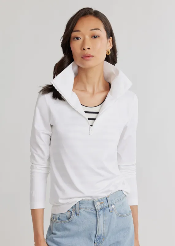 Newport Pullover in RepreveĀ® Stretch (White) sold by Dudley Stephens