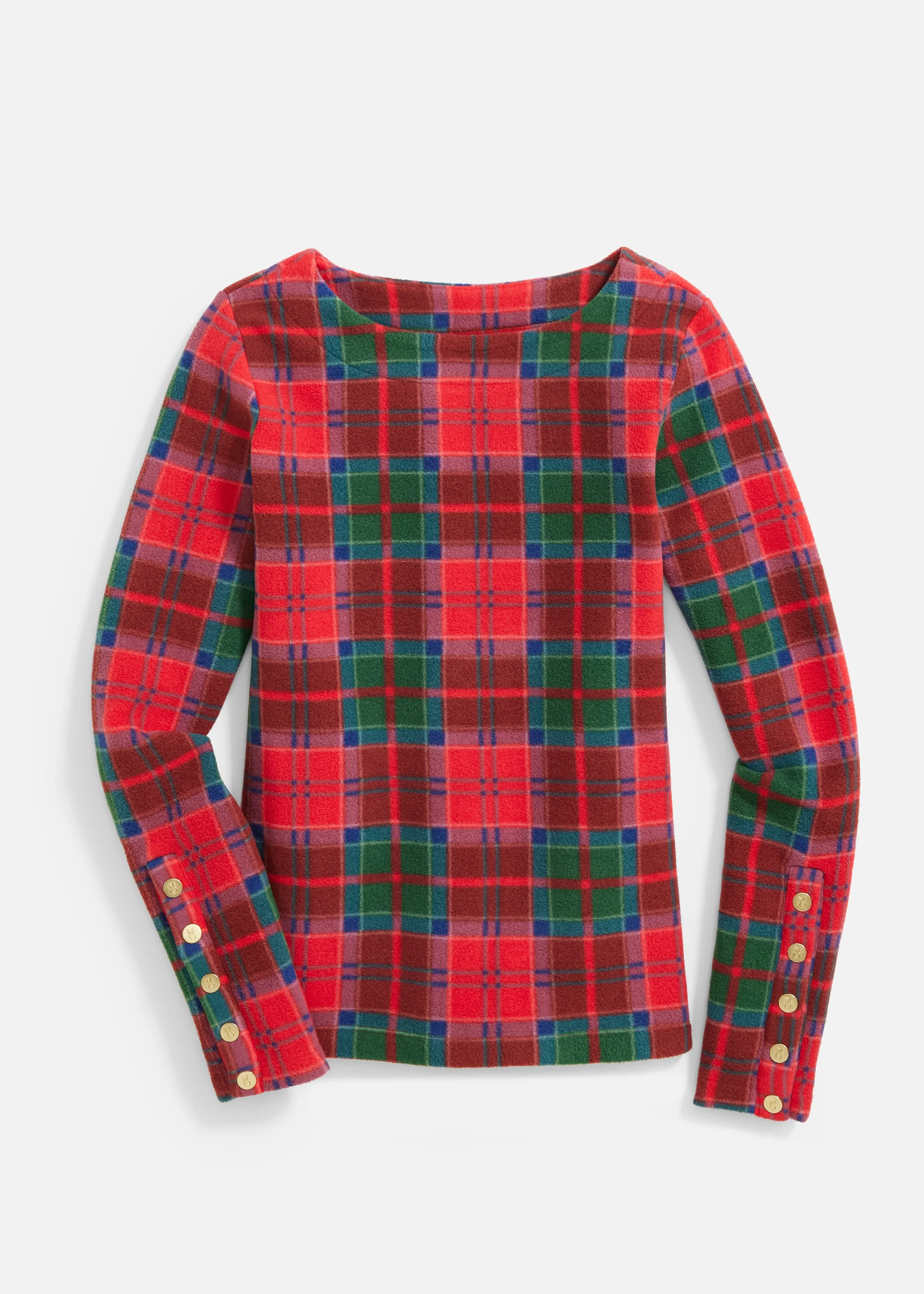 Sun Valley Snap Tee in Vello Fleece (Holiday Tartan) sold by Dudley Stephens product image thumbnail 5