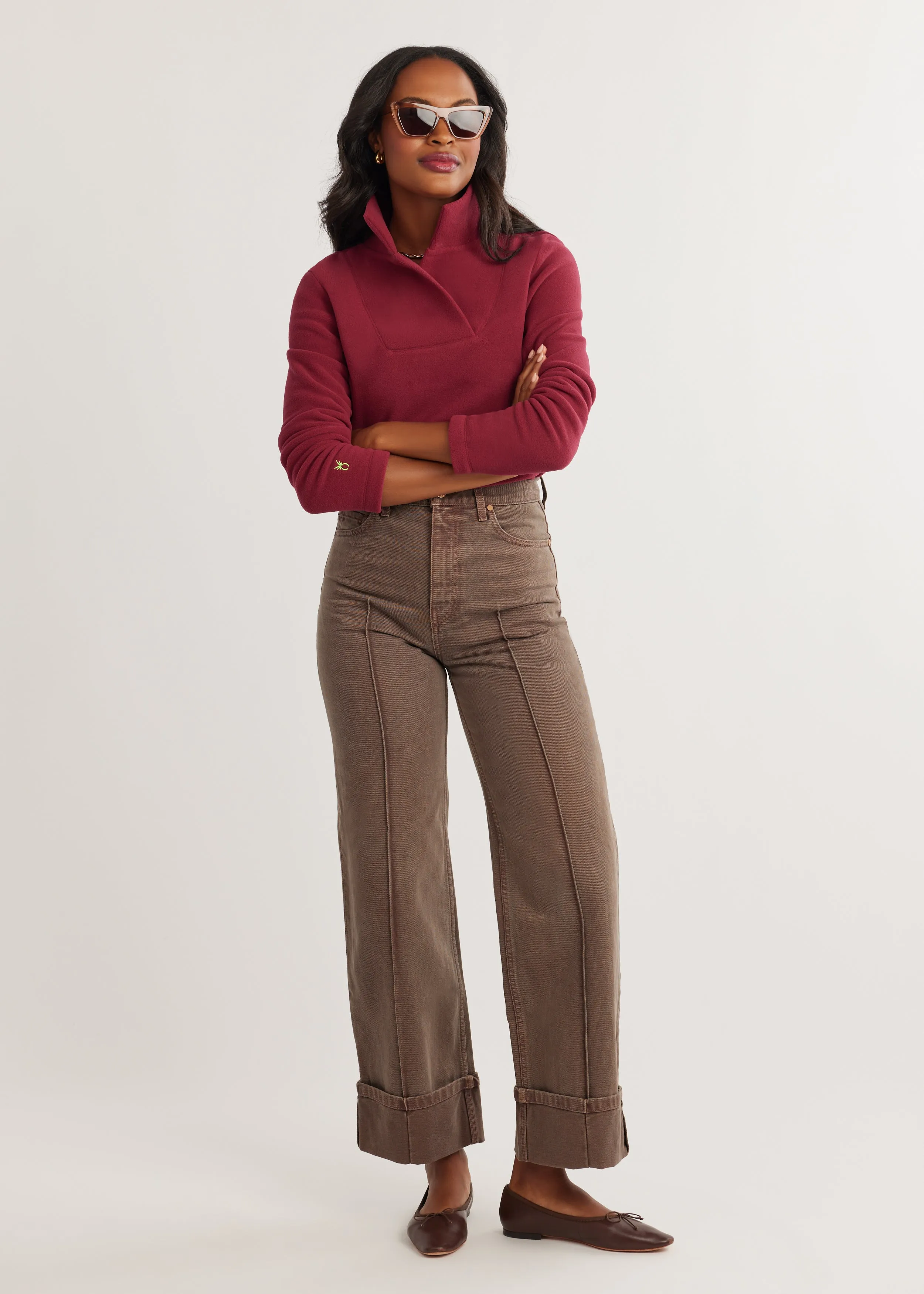 Sheffield Island Pullover in Vello Fleece (Burgundy) sold by Dudley Stephens product image thumbnail 3