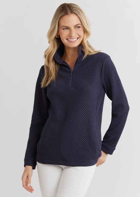 Pocomo Pullover in Waffle (Navy) sold by Dudley Stephens