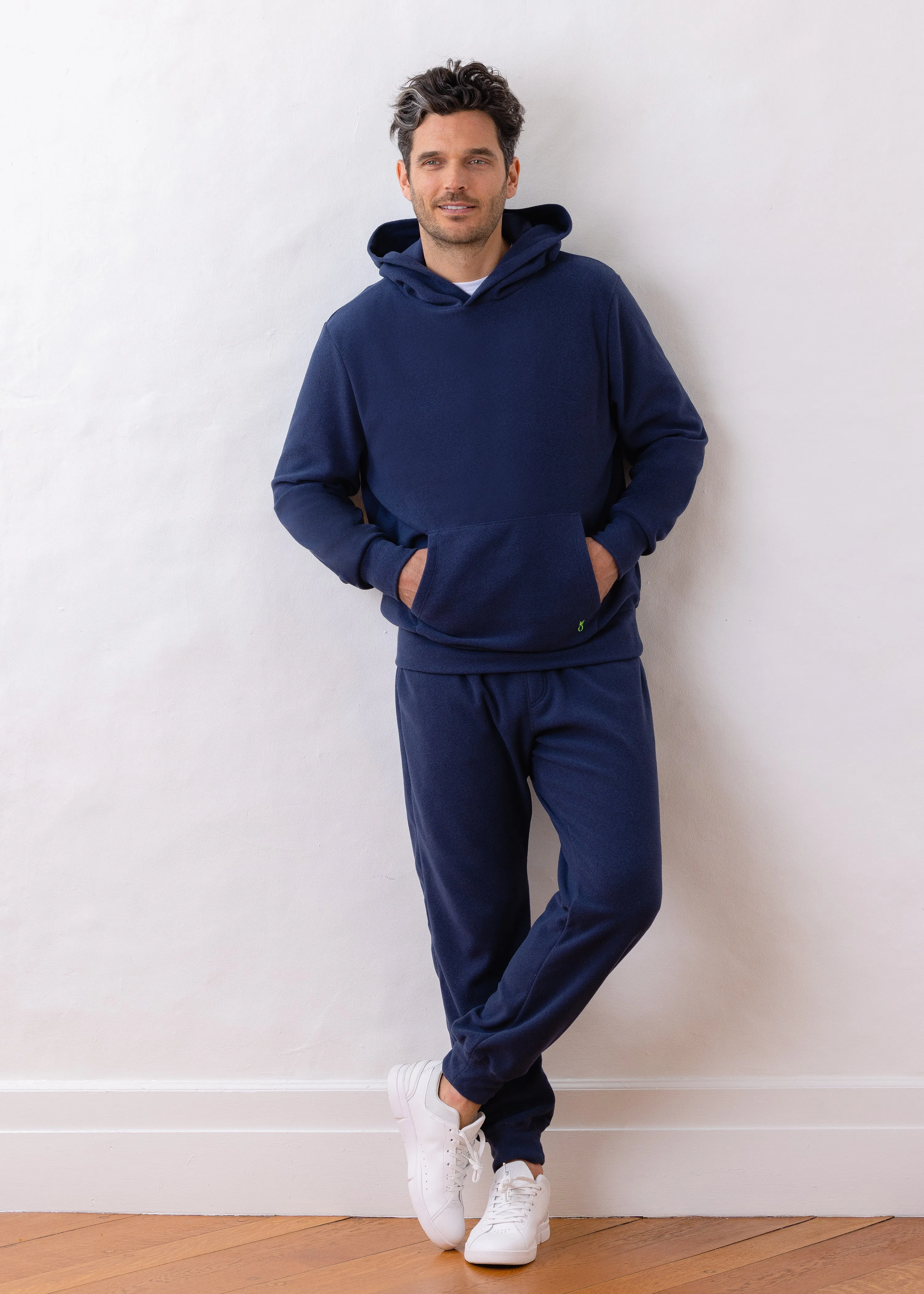 Men's Hendrie Hoodie in Terry Fleece (Navy) sold by Dudley Stephens product image thumbnail 3