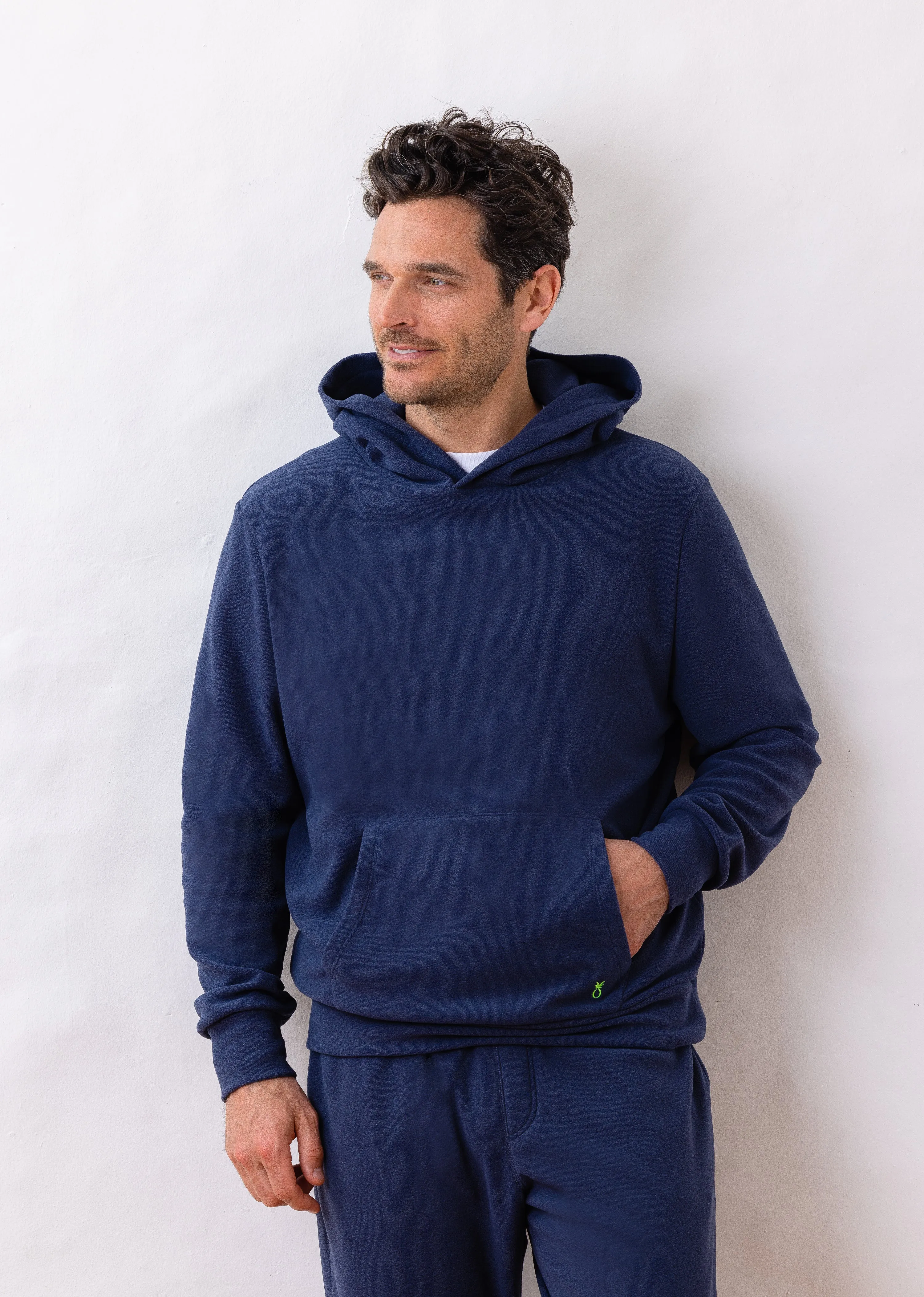 Men's Hendrie Hoodie in Terry Fleece (Navy) sold by Dudley Stephens product image thumbnail 2