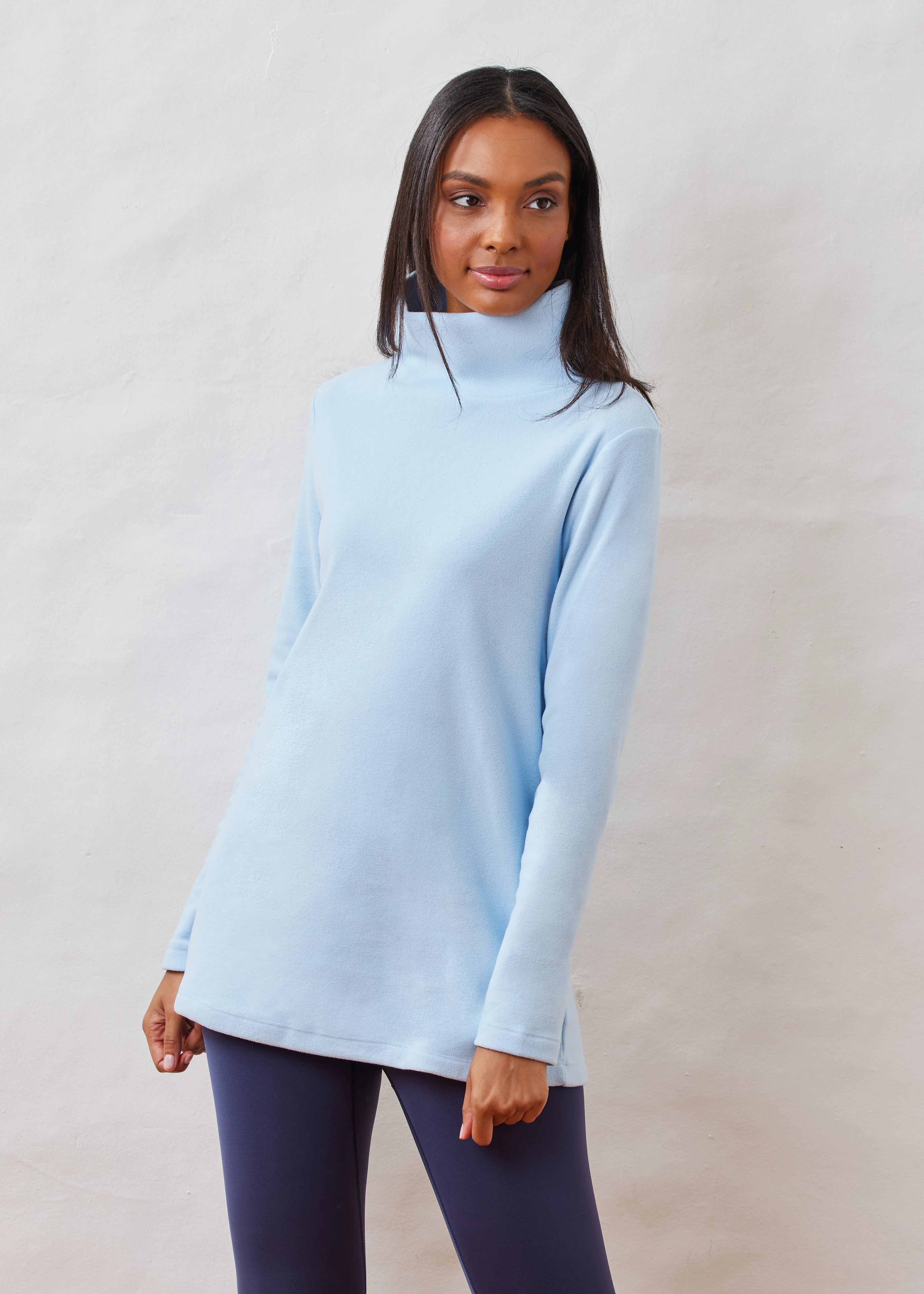 Cobble Hill Turtleneck in Terry Fleece (Ice Blue) sold by Dudley Stephens product image thumbnail 2