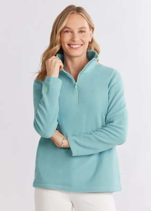 Kaki Pullover in Vello Fleece (Nantucket Fog) sold by Dudley Stephens