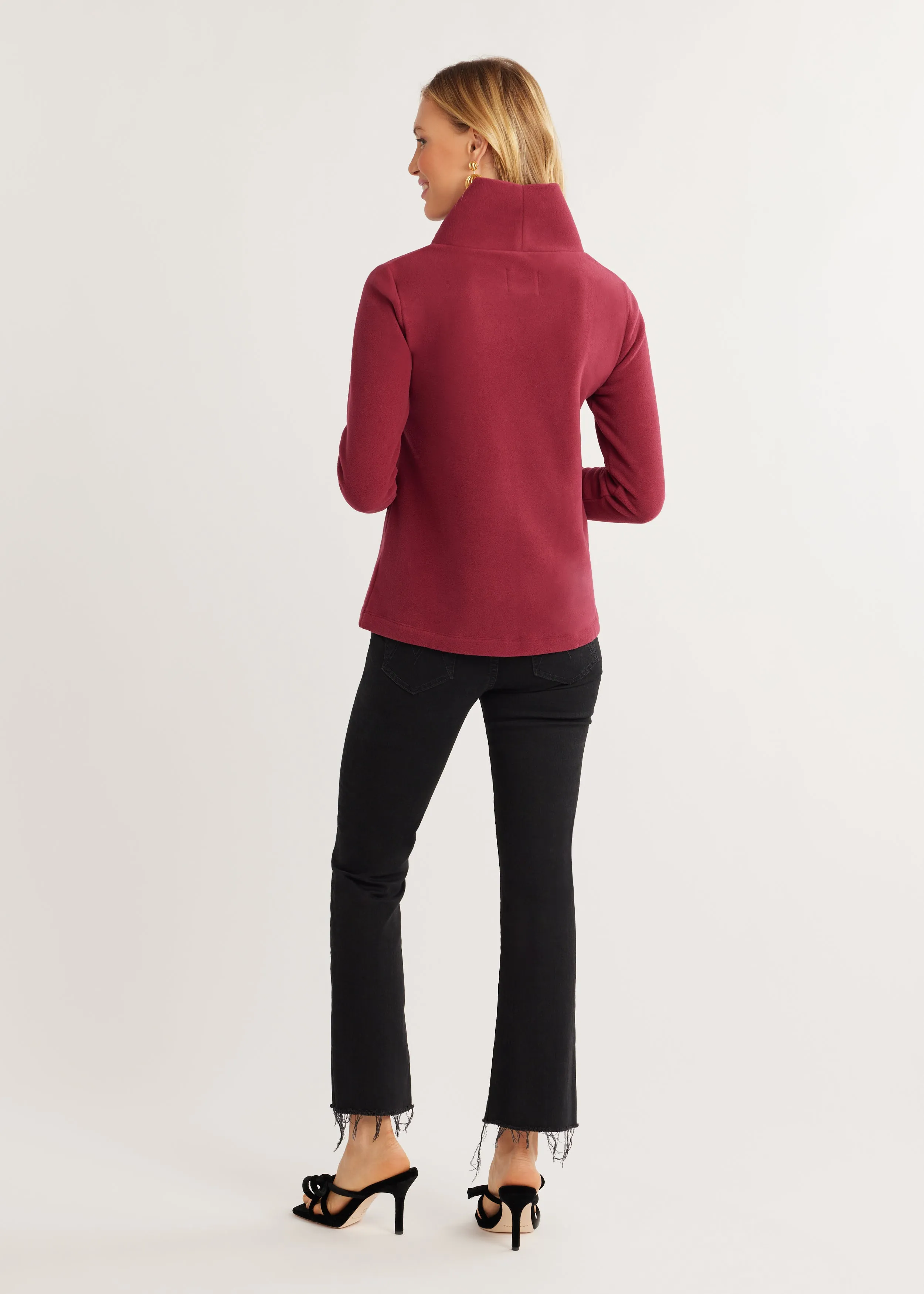 Greenpoint Turtleneck in Vello Fleece (Burgundy) sold by Dudley Stephens product image thumbnail 4