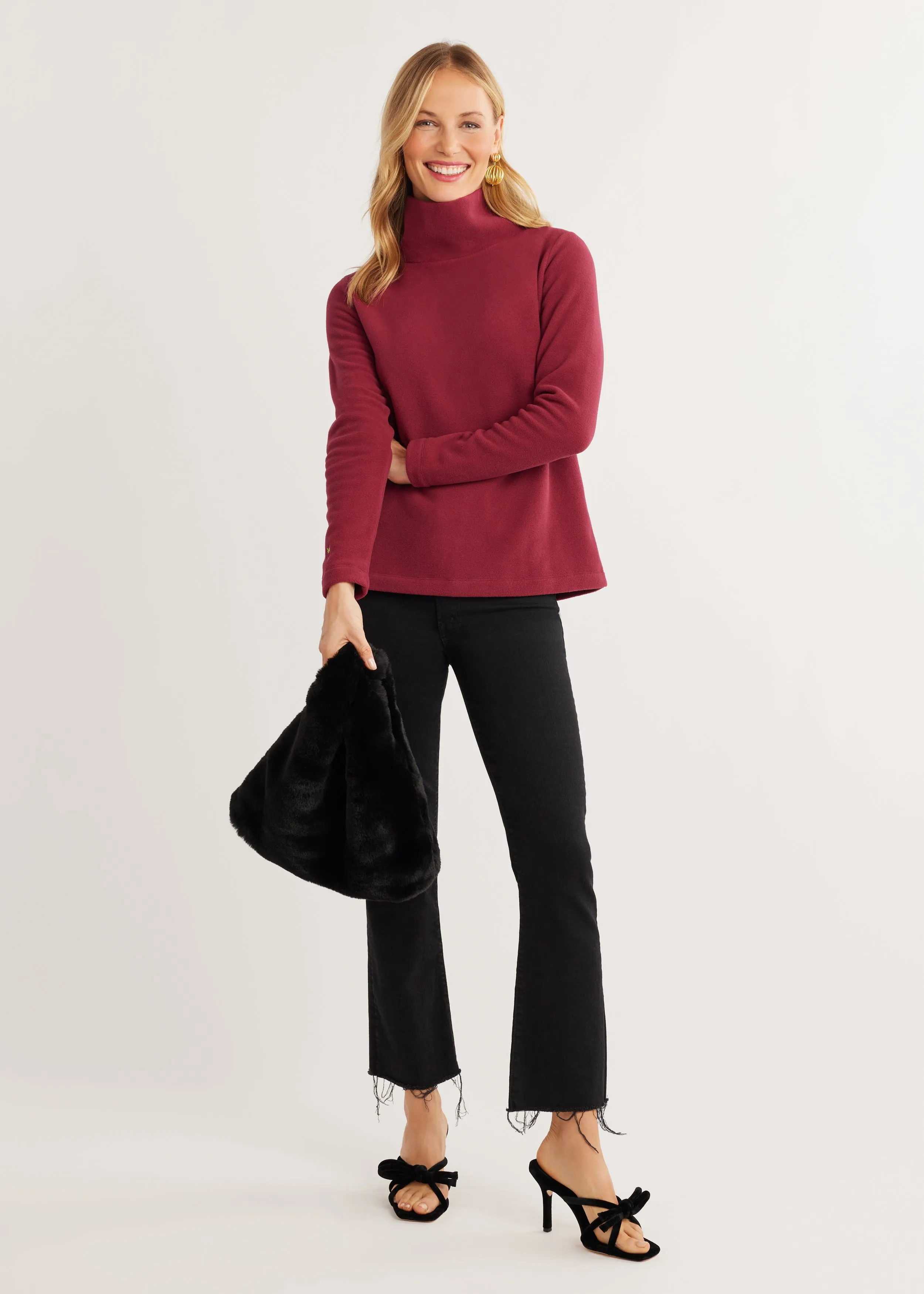 Greenpoint Turtleneck in Vello Fleece (Burgundy) sold by Dudley Stephens product image thumbnail 2