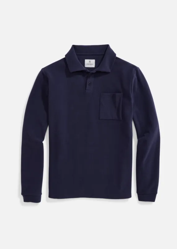Men's Amherst Polo in Terry Fleece (Navy) sold by Dudley Stephens