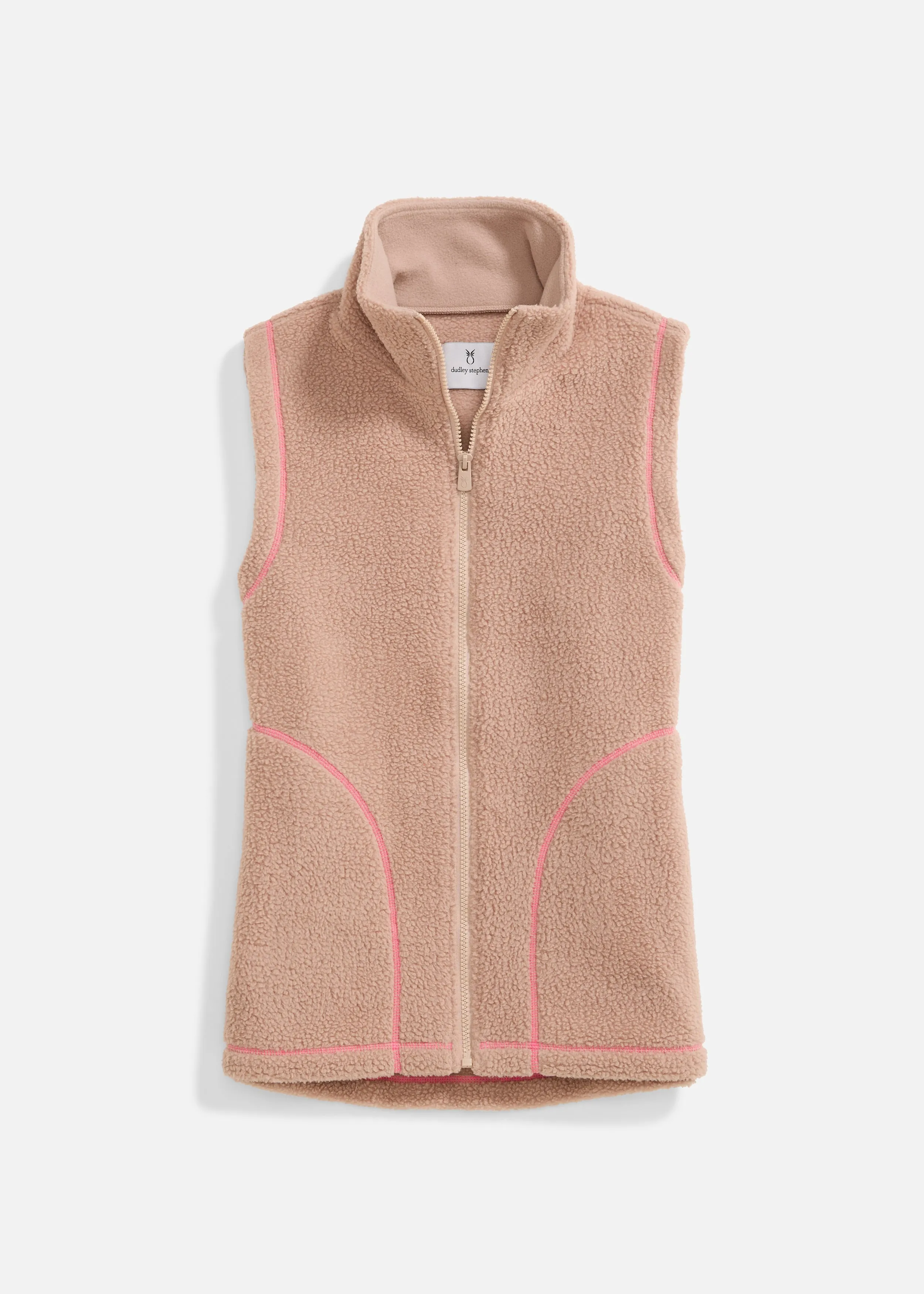 Hayes Vest in Sherpa Fleece (Khaki/Neon Pink) sold by Dudley Stephens product image thumbnail 5