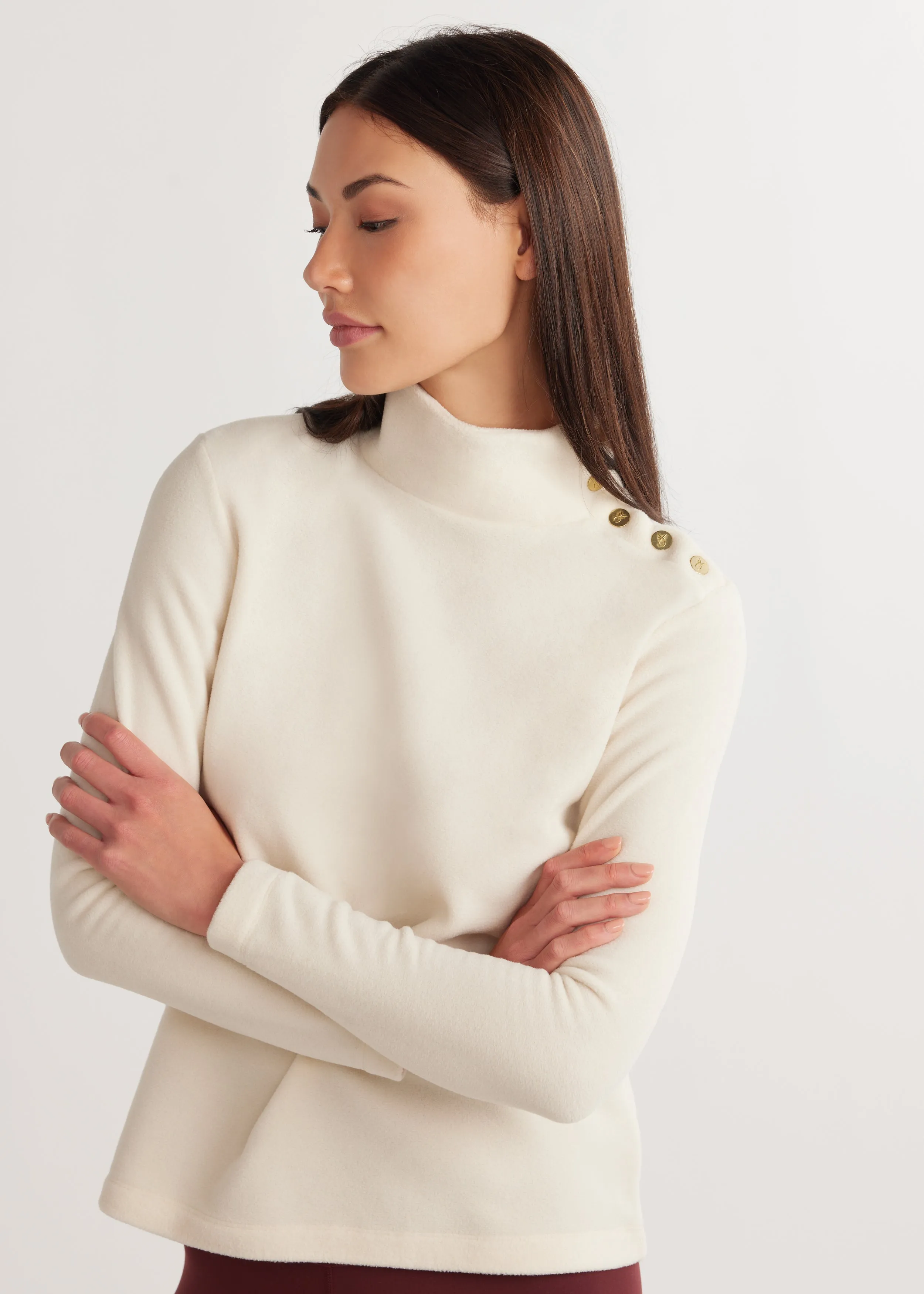 Meadow Greenpoint Turtleneck in Vello Fleece (Cream) sold by Dudley Stephens product image thumbnail 3