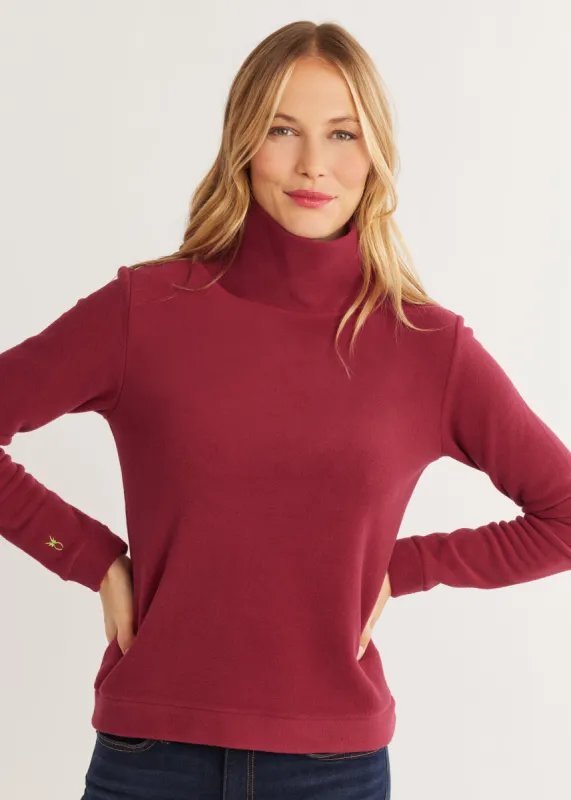 Park Slope Turtleneck in Vello Fleece (Burgundy) sold by Dudley Stephens