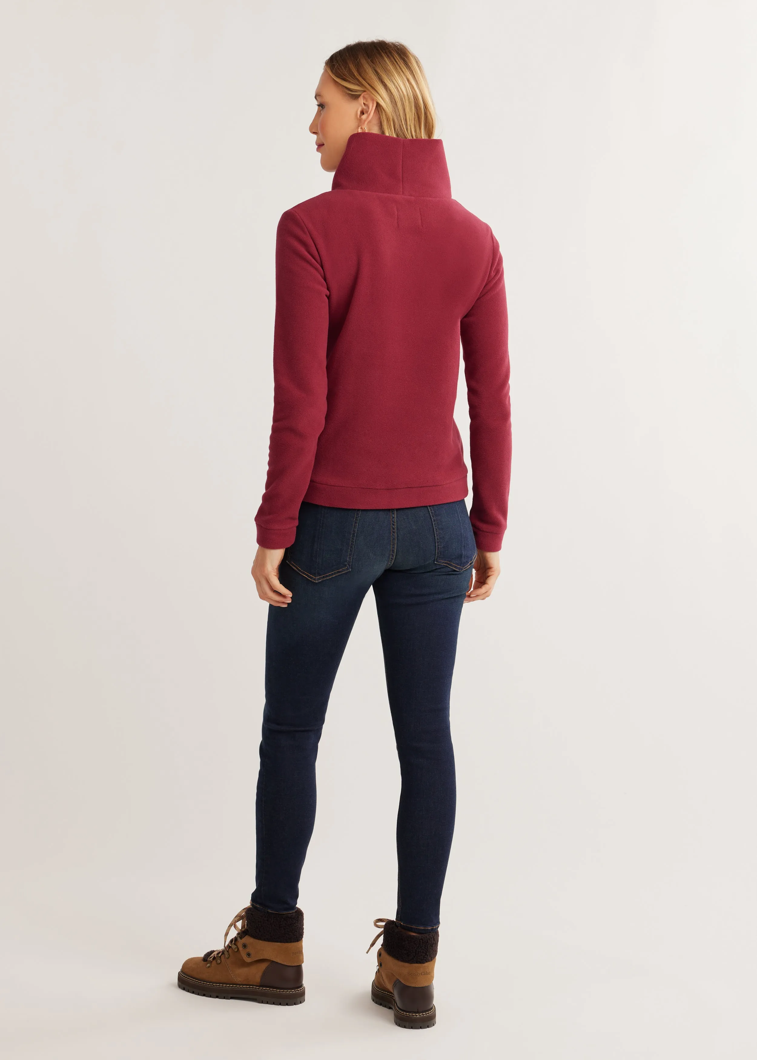 Park Slope Turtleneck in Vello Fleece (Burgundy) sold by Dudley Stephens product image thumbnail 4