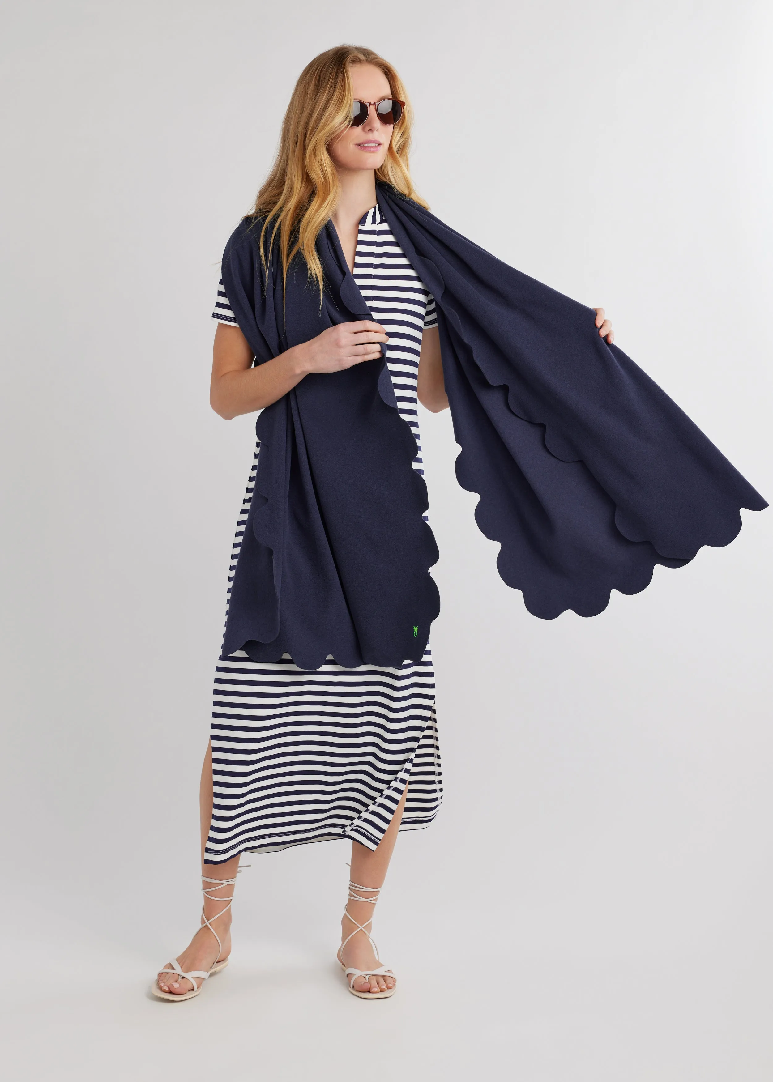 Five Mile River Scarf in Terry Fleece (Navy) sold by Dudley Stephens