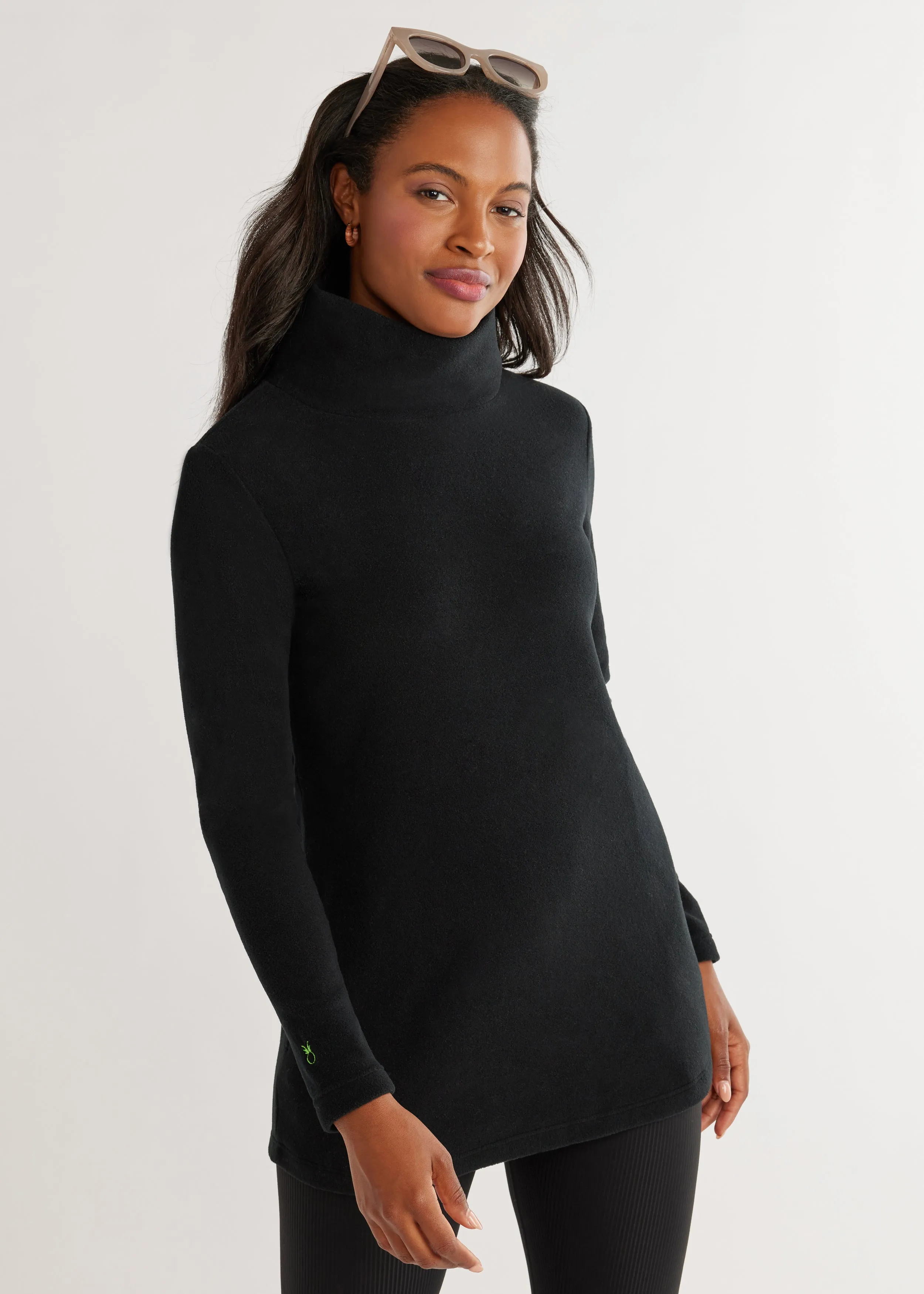 Cobble Hill Turtleneck in Vello Fleece (Black) sold by Dudley Stephens
