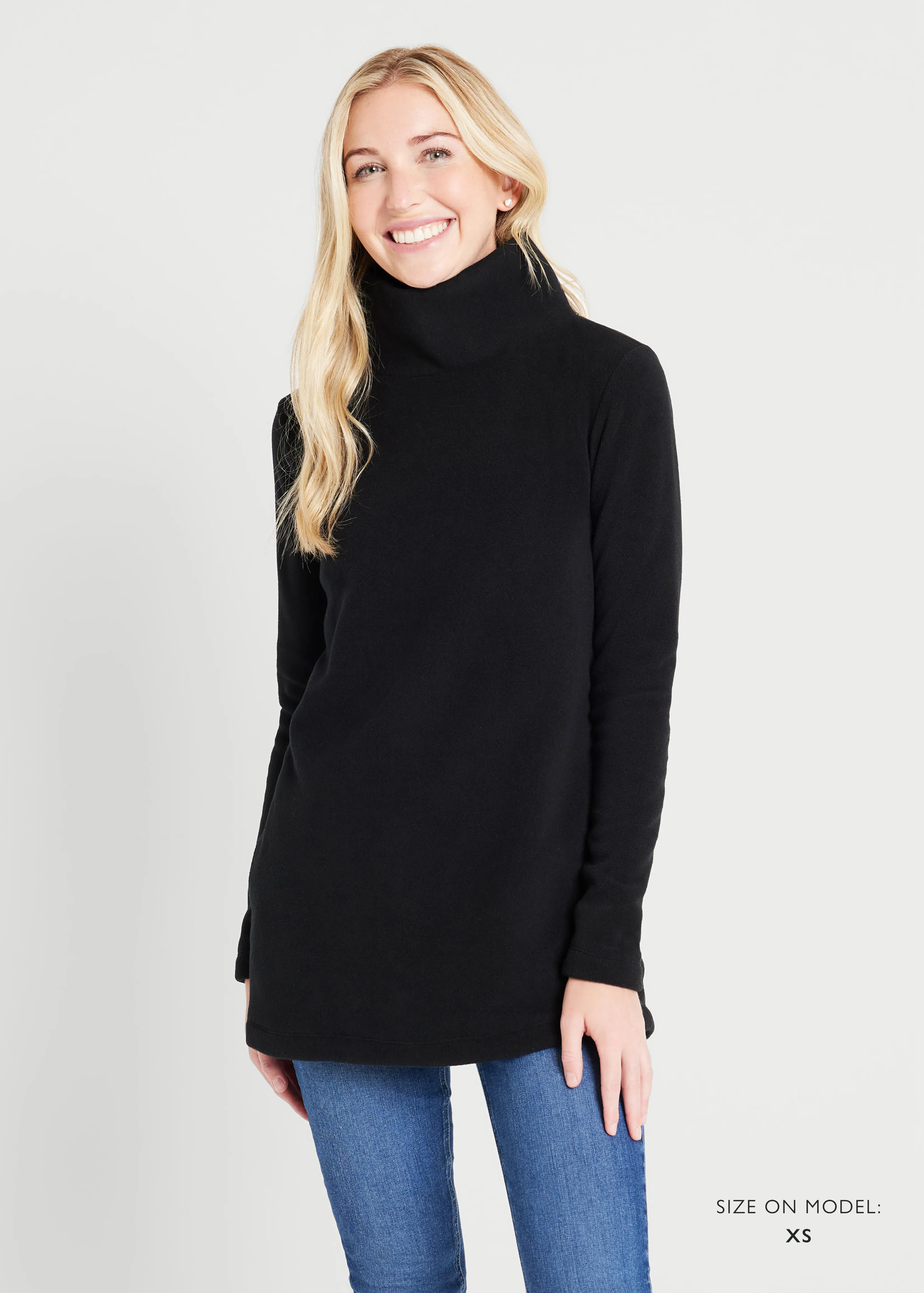 Cobble Hill Turtleneck in Vello Fleece (Black) sold by Dudley Stephens product image thumbnail 5