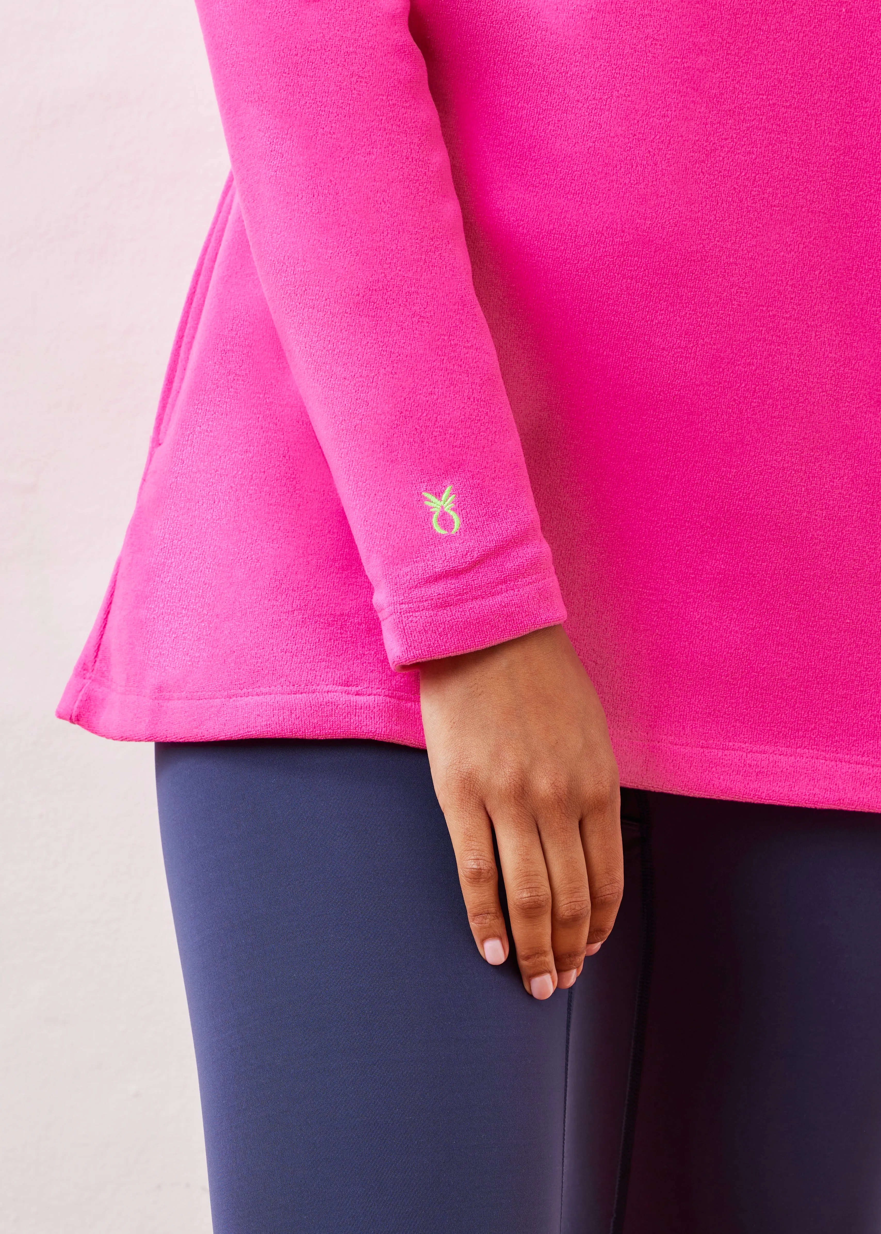 Cobble Hill Turtleneck in Terry Fleece (Bubble Gum Pink) sold by Dudley Stephens product image thumbnail 4