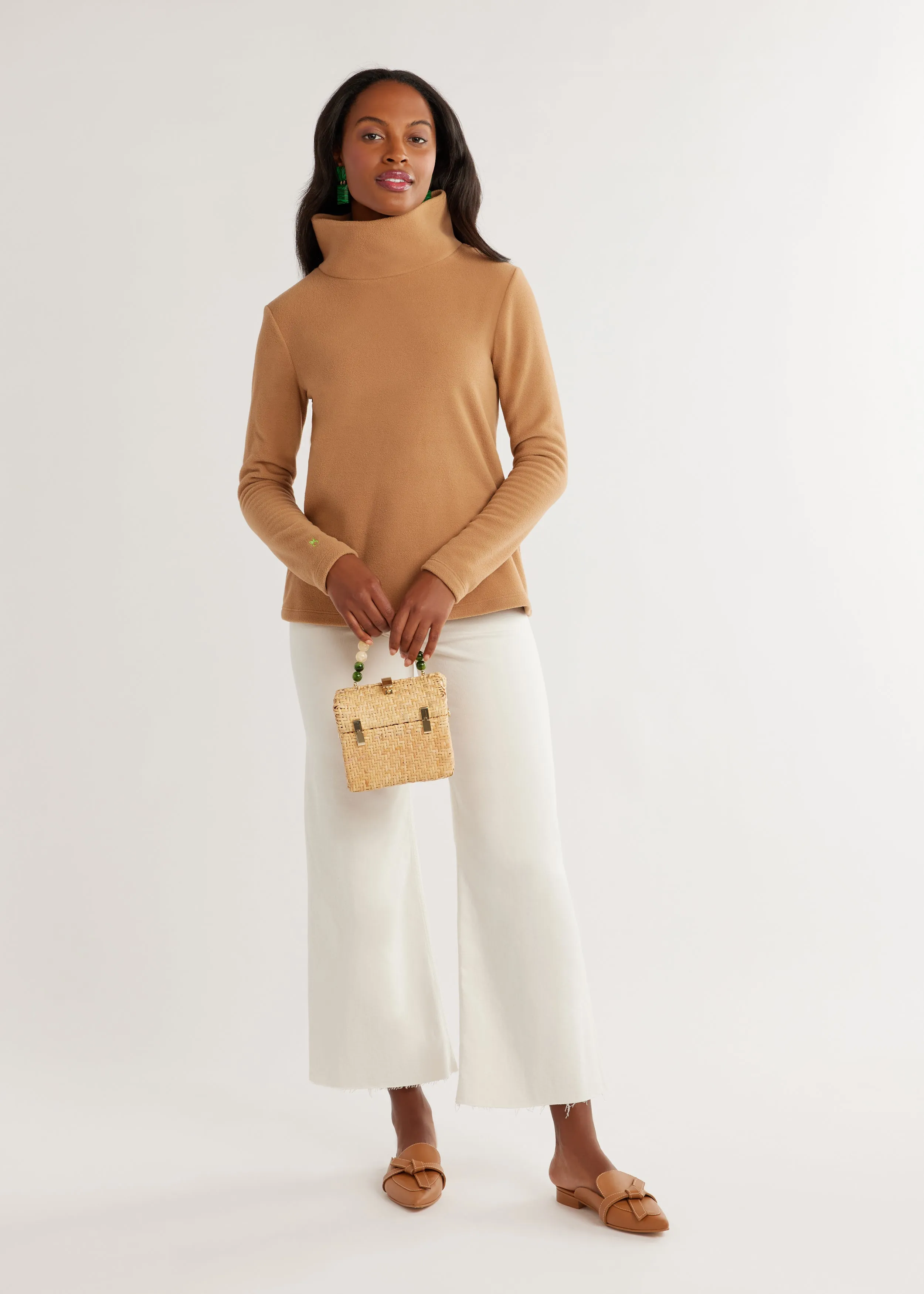 Greenpoint Turtleneck in Vello Fleece (Camel) sold by Dudley Stephens product image thumbnail 2