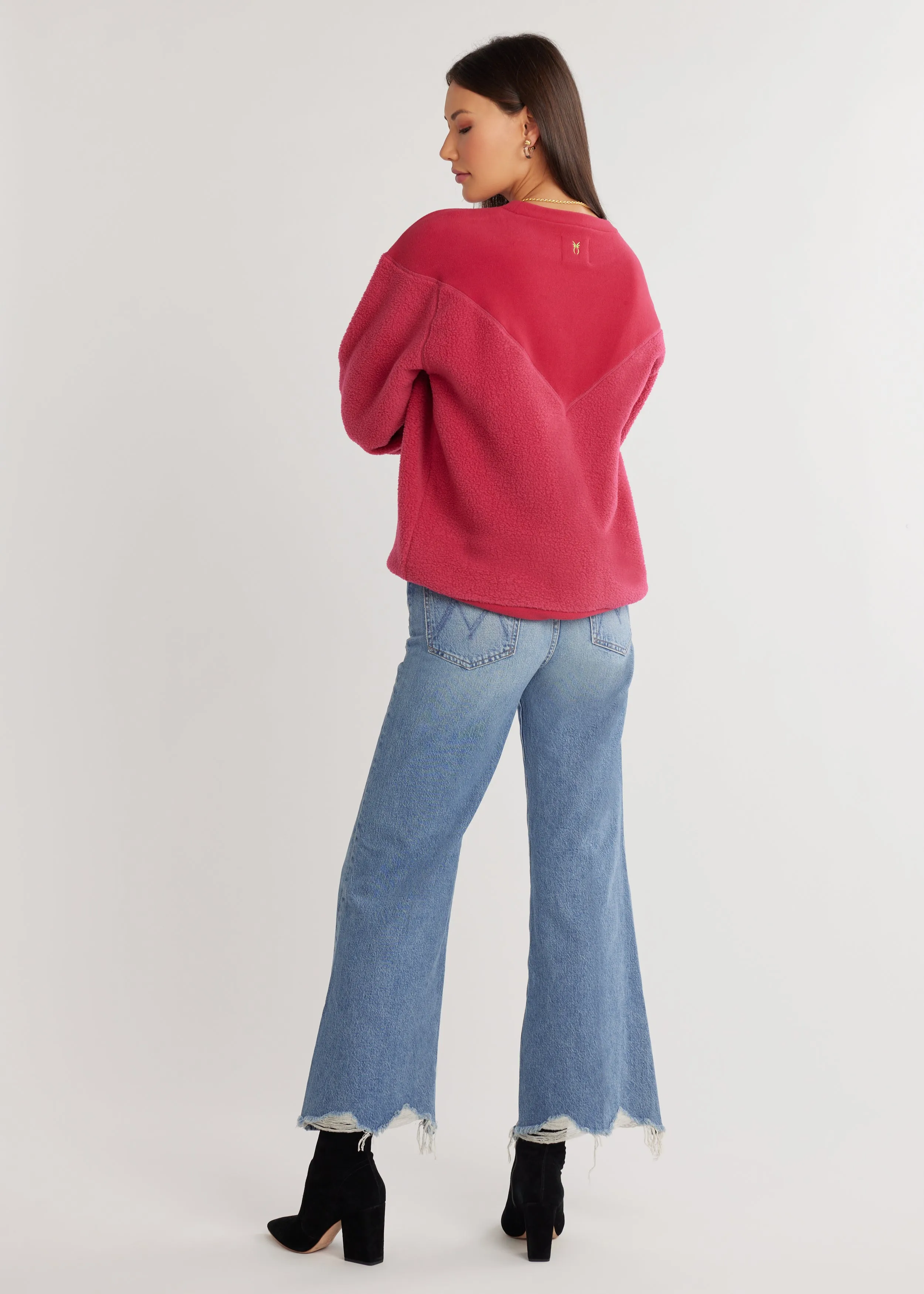 Saratoga Pullover in Sherpa Fleece (Berry) sold by Dudley Stephens product image thumbnail 5