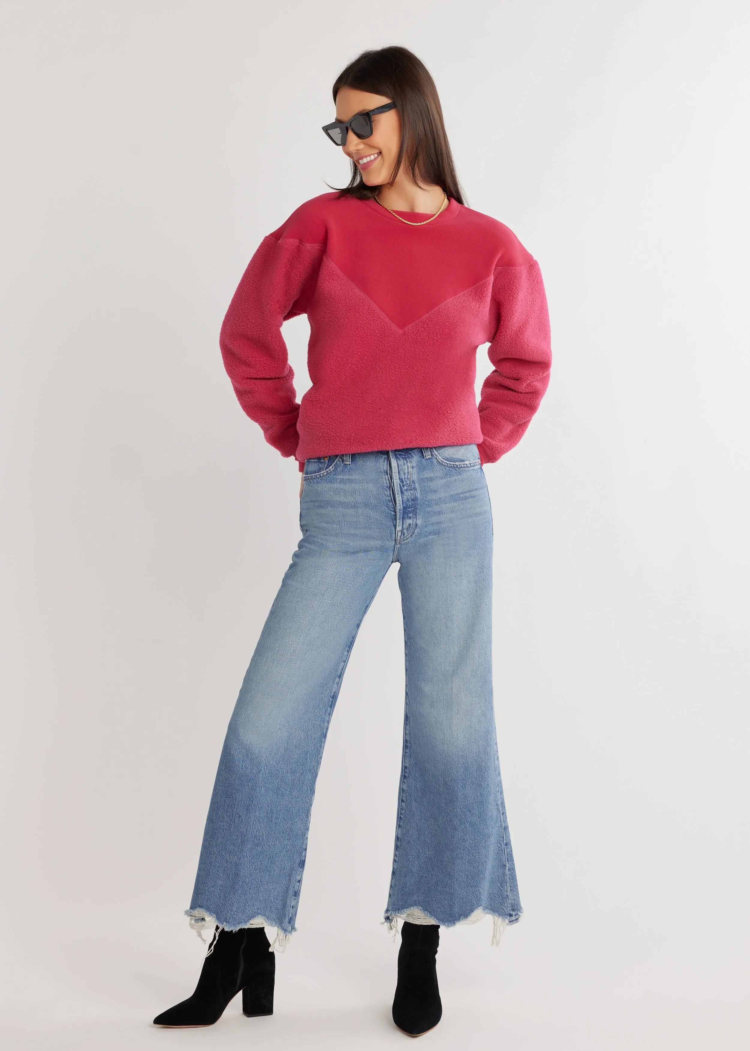Saratoga Pullover in Sherpa Fleece (Berry) sold by Dudley Stephens product image thumbnail 3