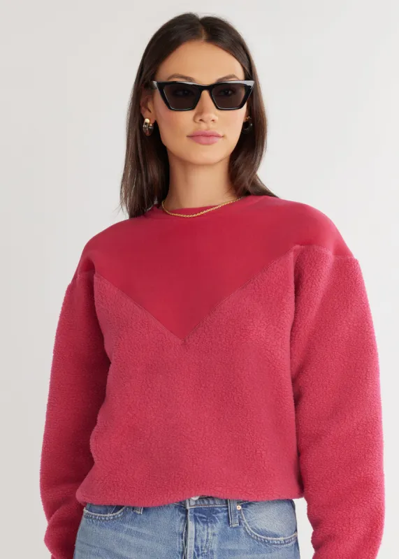 Saratoga Pullover in Sherpa Fleece (Berry) sold by Dudley Stephens