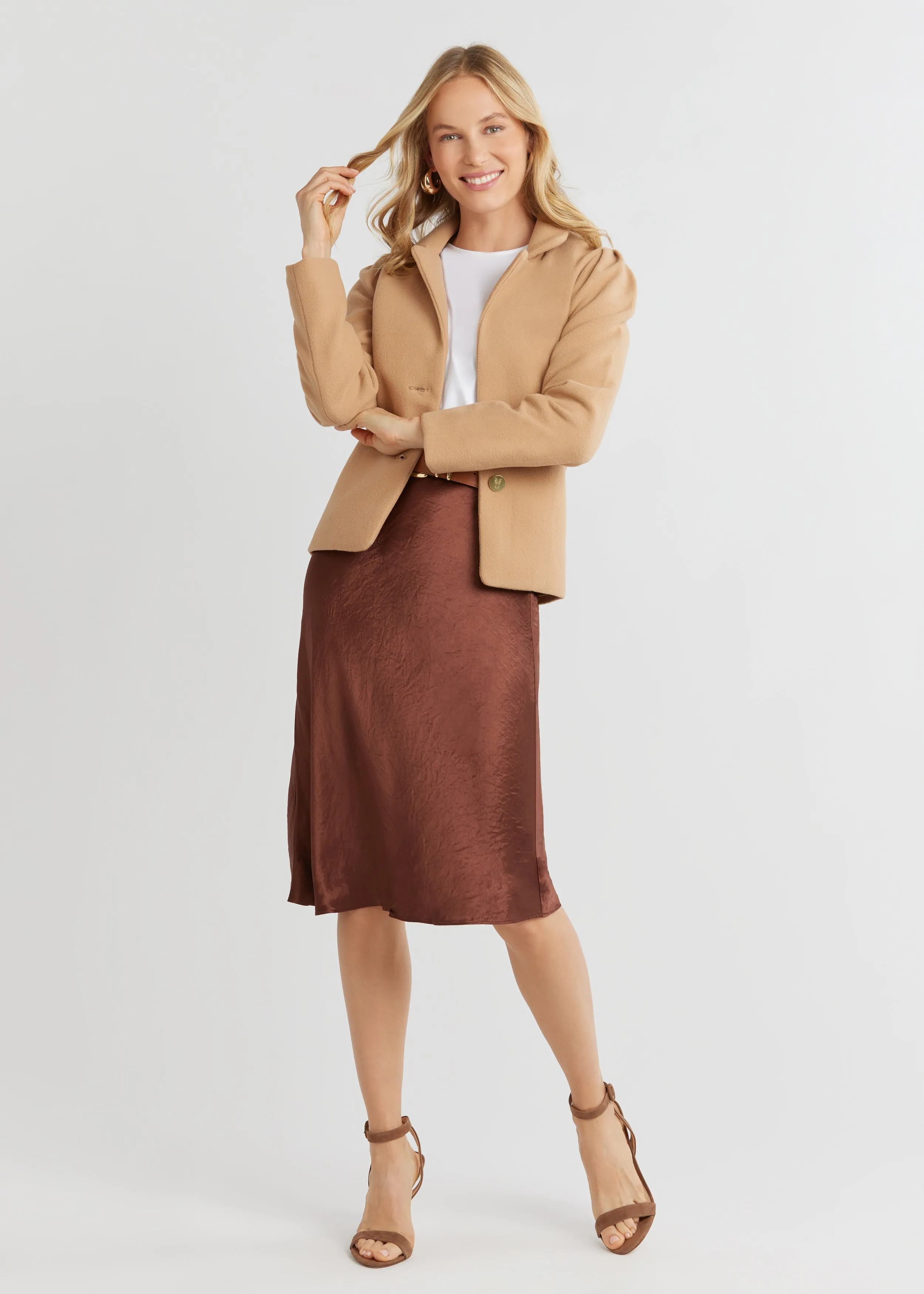 Windsor Blazer in Vello Fleece (Camel) sold by Dudley Stephens product image thumbnail 2