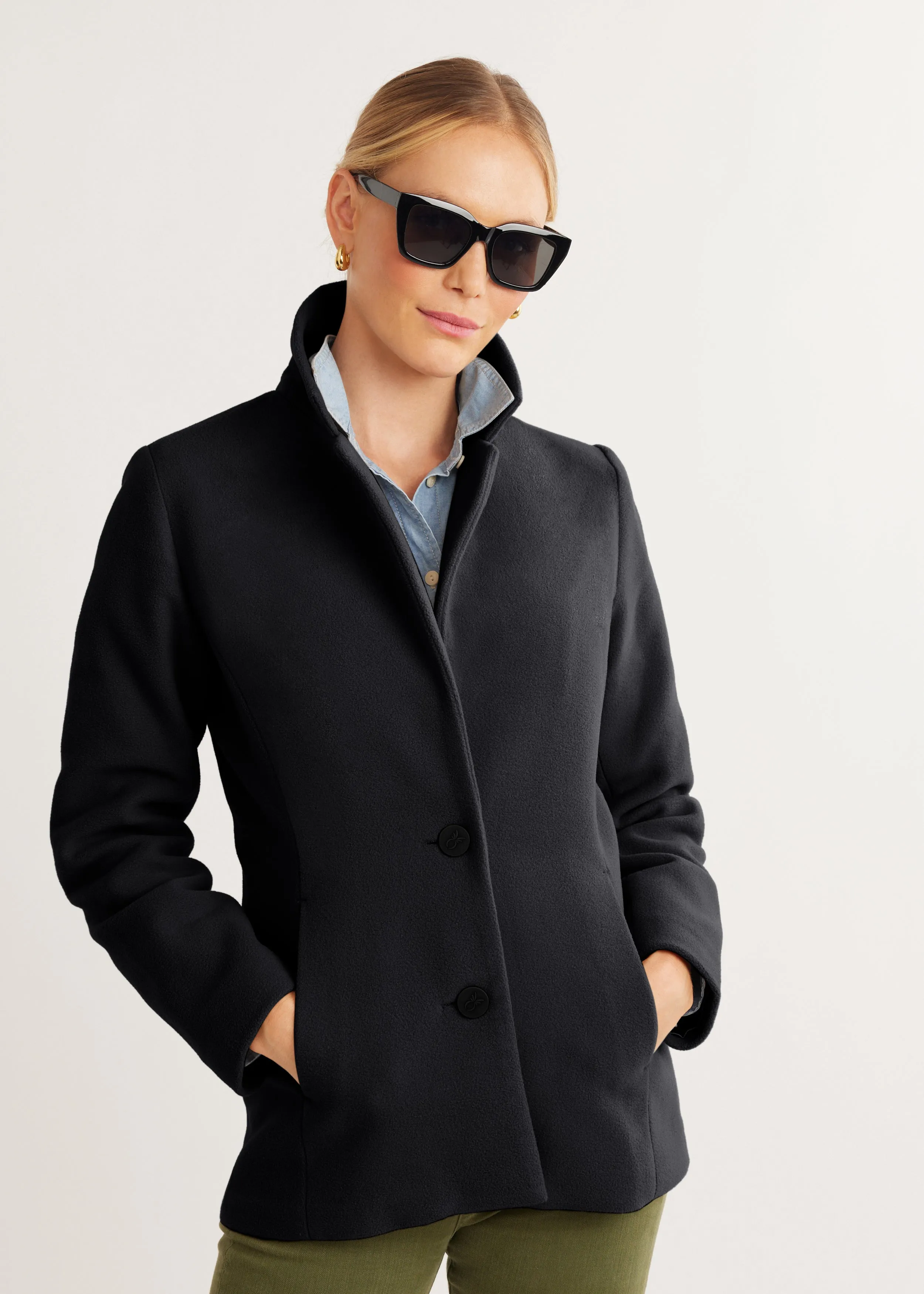 Wellington Blazer in Vello Fleece (Black) sold by Dudley Stephens product image thumbnail 3