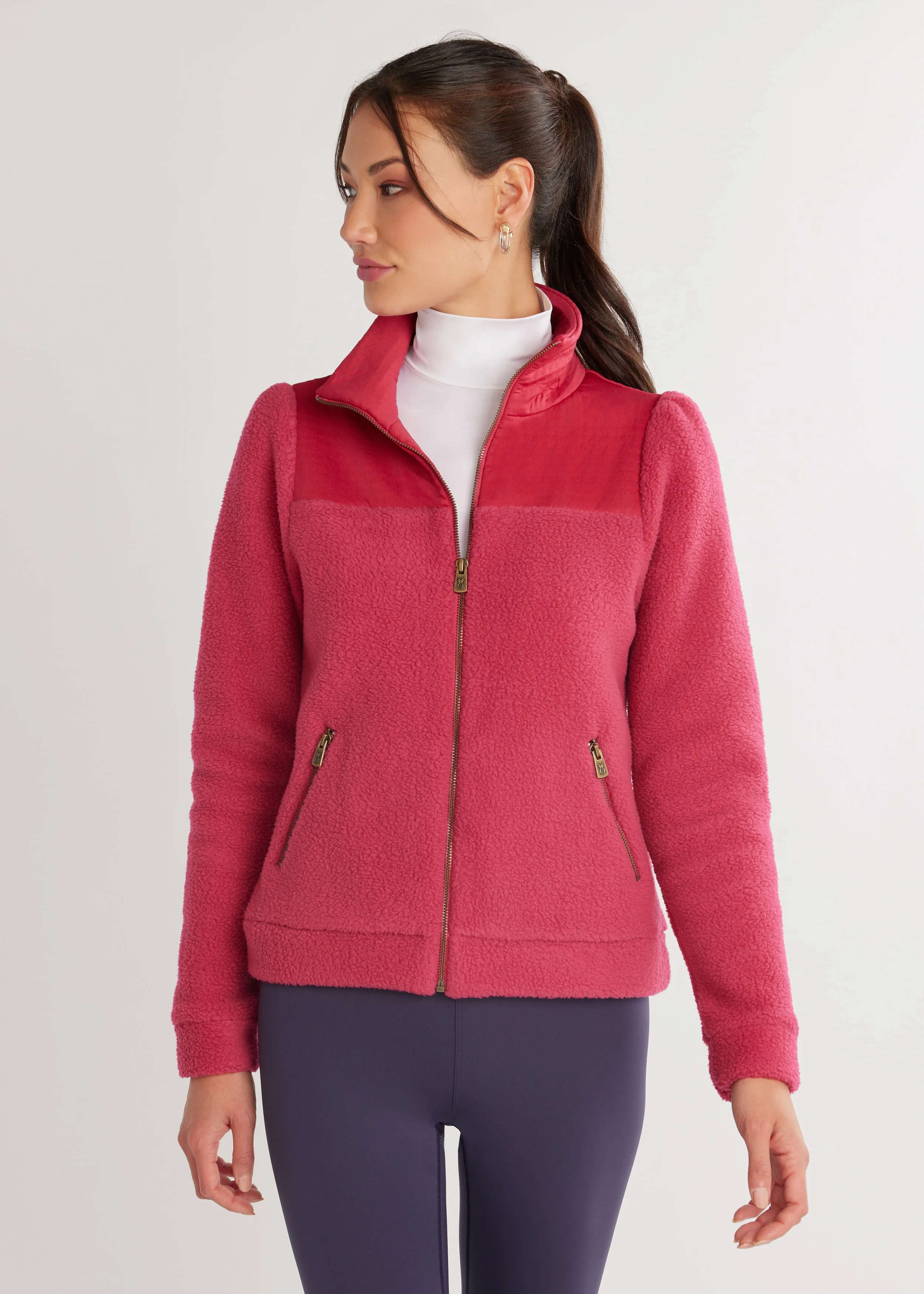 Quincy Jacket in Sherpa Fleece (Berry) sold by Dudley Stephens product image thumbnail 3