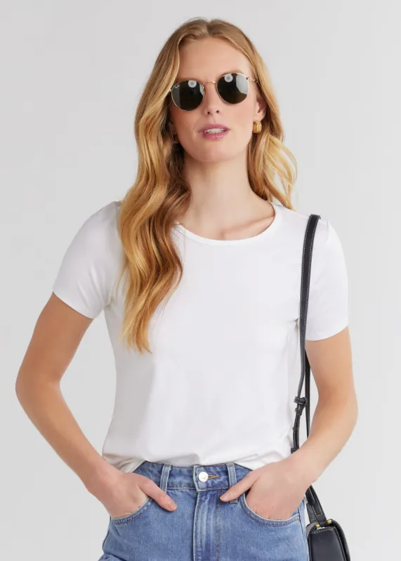 Bali Top in Repreve® Stretch (White) sold by Dudley Stephens