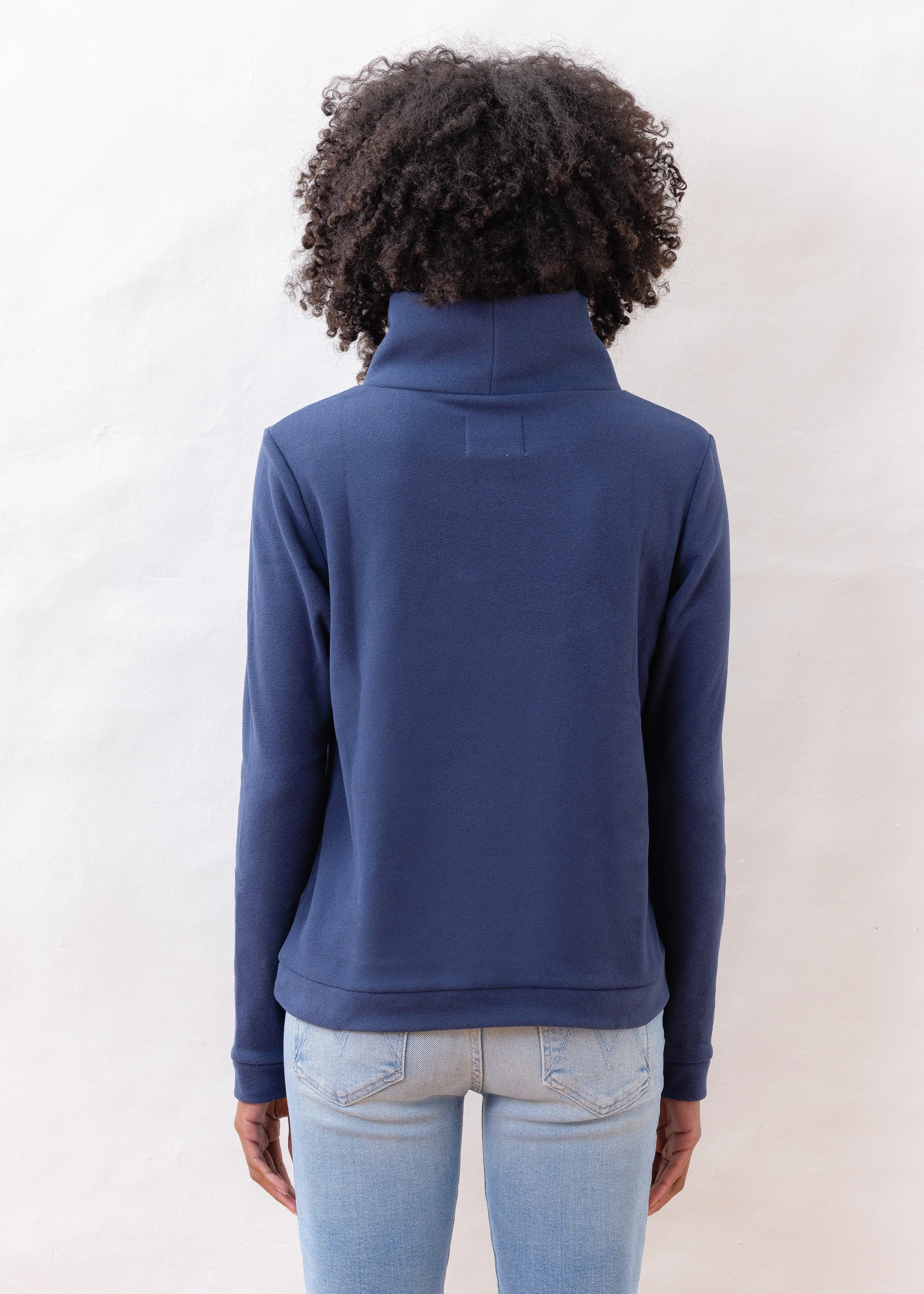 Park Slope Turtleneck in Terry Fleece (Navy) sold by Dudley Stephens product image thumbnail 5