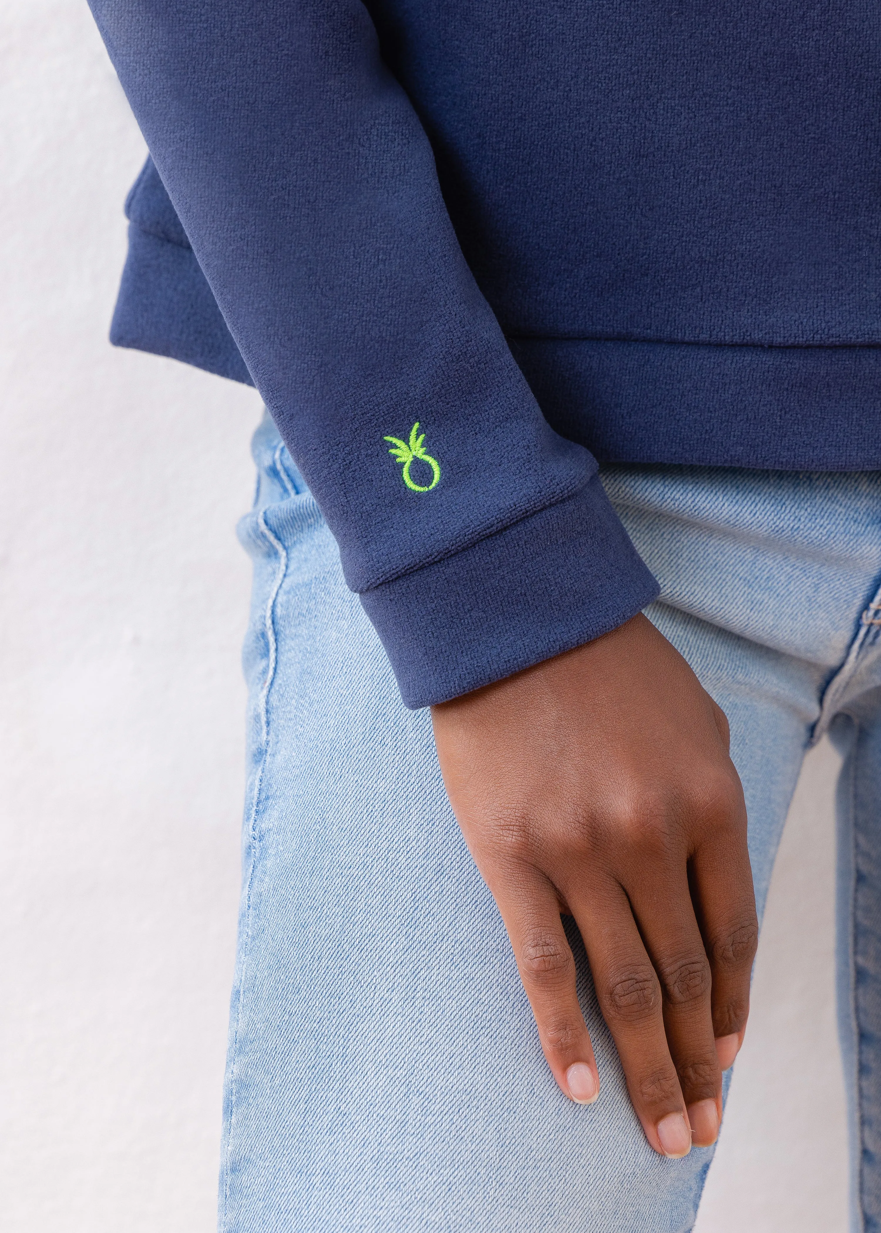 Park Slope Turtleneck in Terry Fleece (Navy) sold by Dudley Stephens product image thumbnail 4