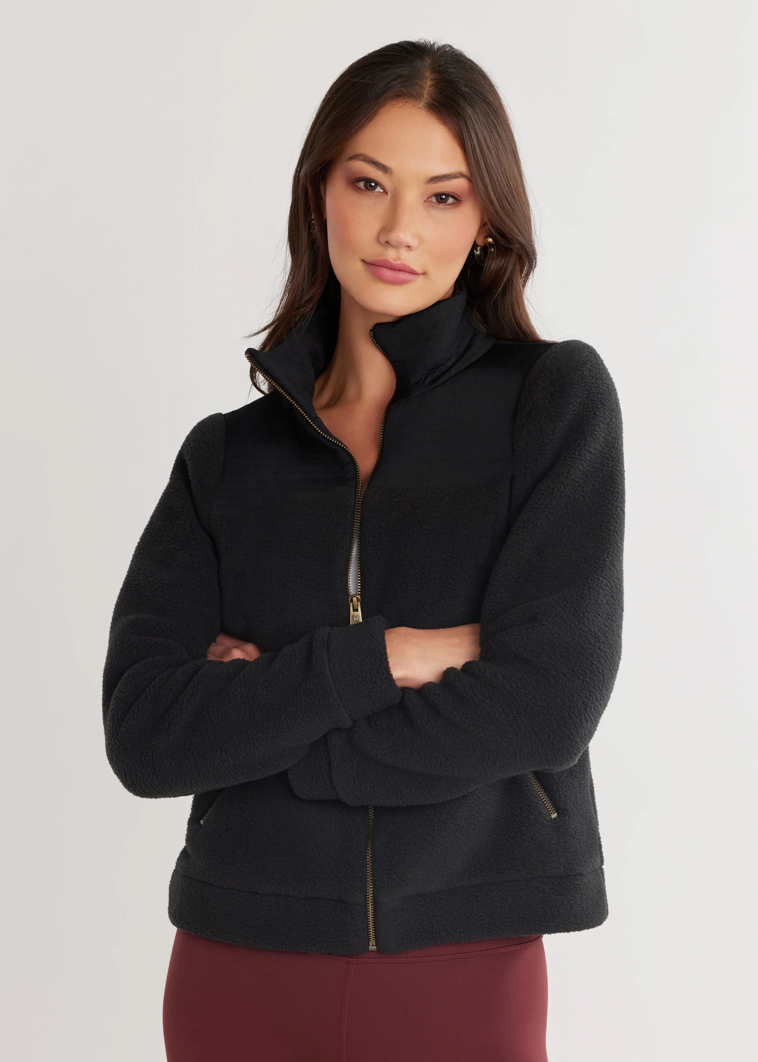Quincy Jacket in Sherpa Fleece (Black) sold by Dudley Stephens