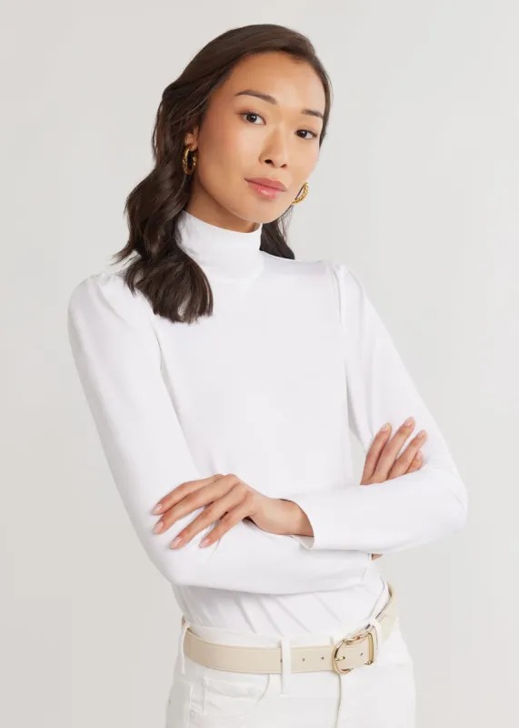 Kiawah Turtleneck in Repreve® Stretch (White) sold by Dudley Stephens