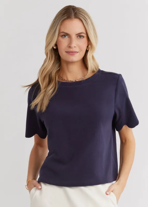 Camden Top in Terry Fleece (Navy) sold by Dudley Stephens