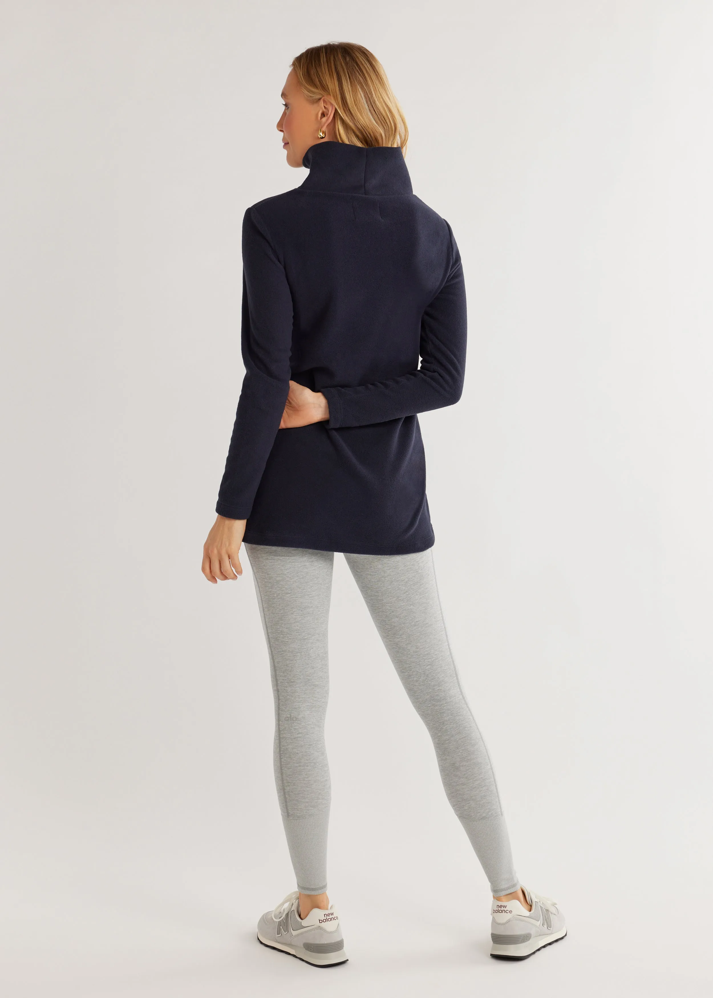 Cobble Hill Turtleneck in Vello Fleece (Navy) sold by Dudley Stephens product image thumbnail 4