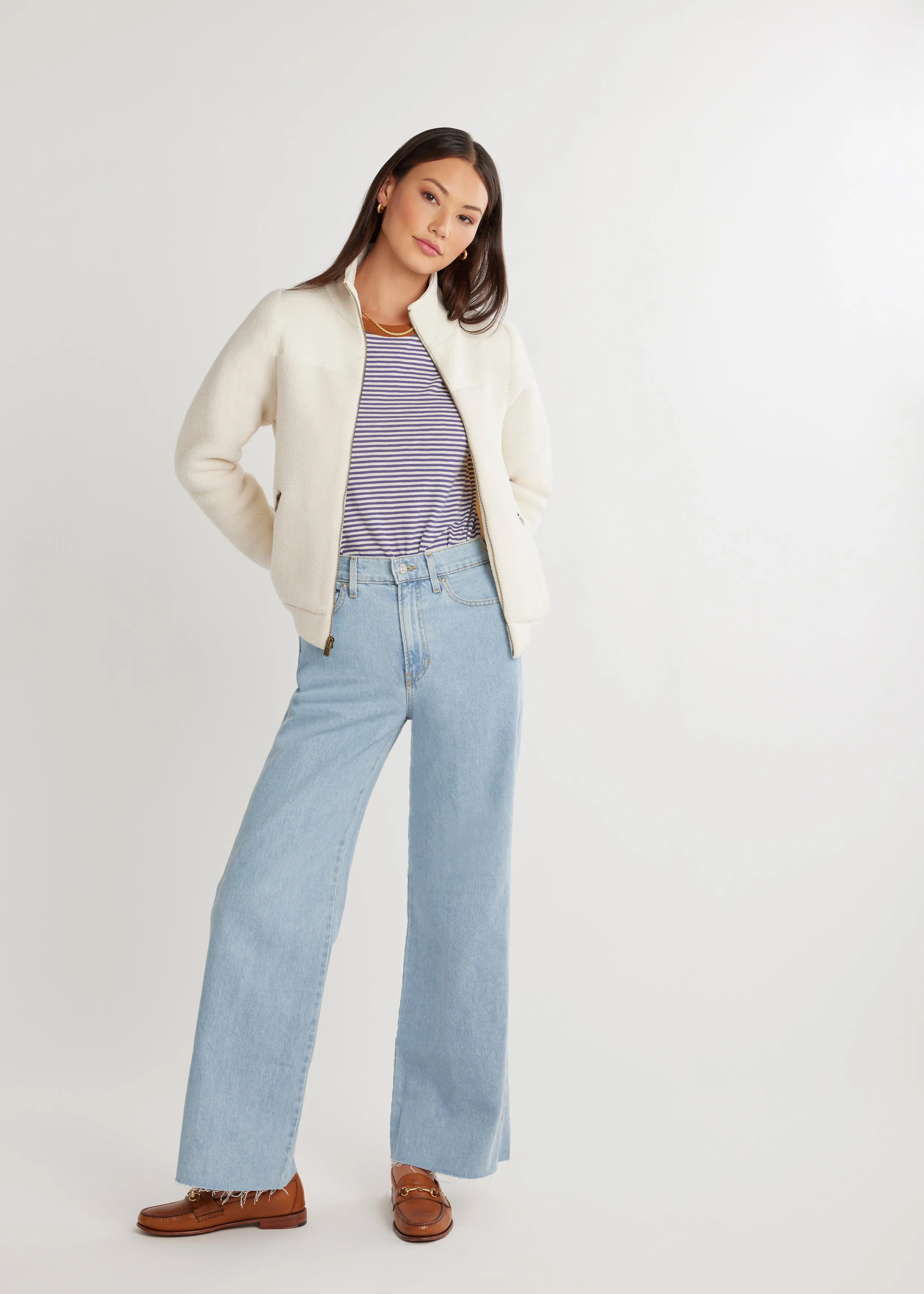 Quincy Jacket in Sherpa Fleece (Cream) sold by Dudley Stephens product image thumbnail 2