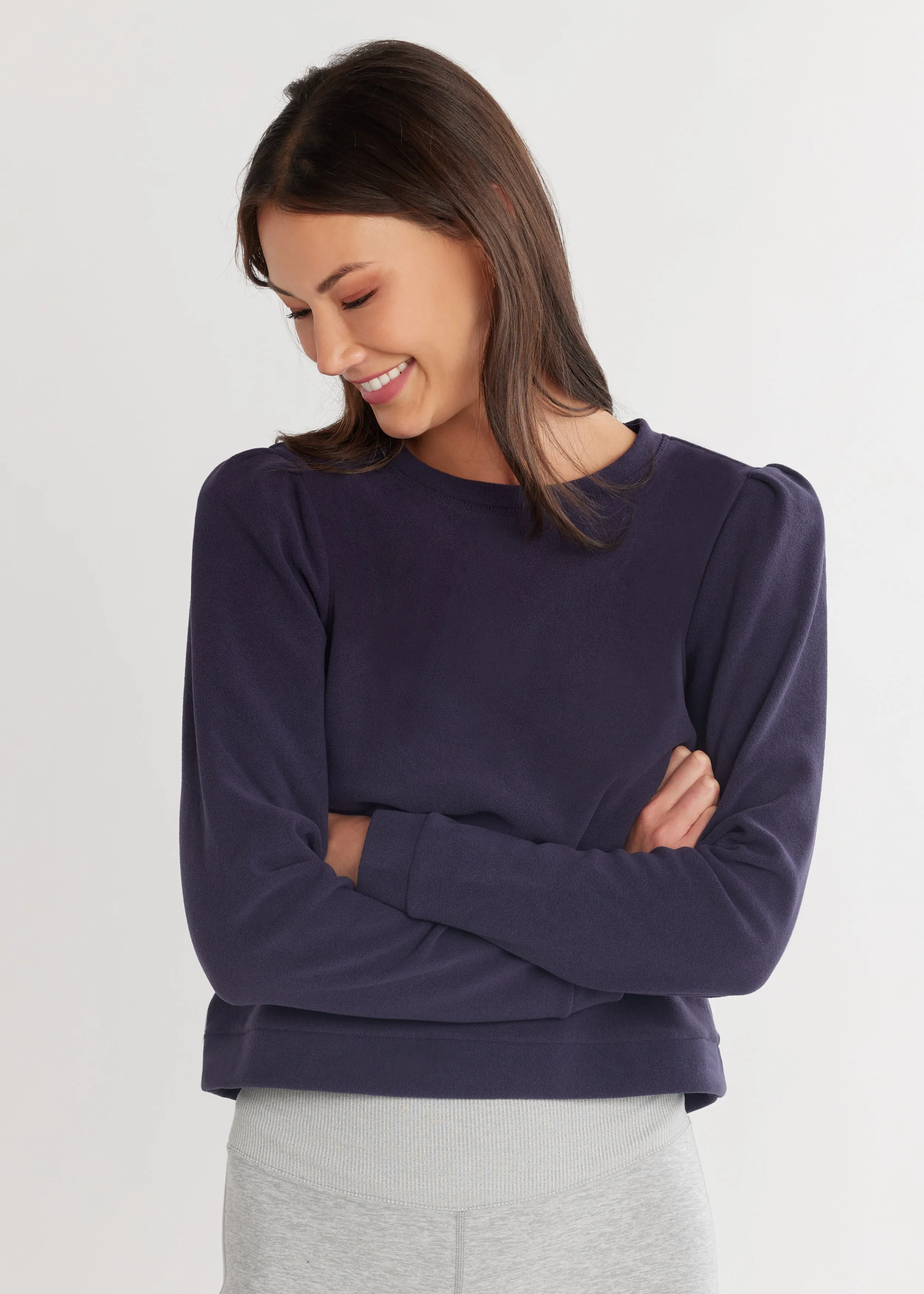 Shoreham Crewneck in Terry Fleece (Navy) sold by Dudley Stephens