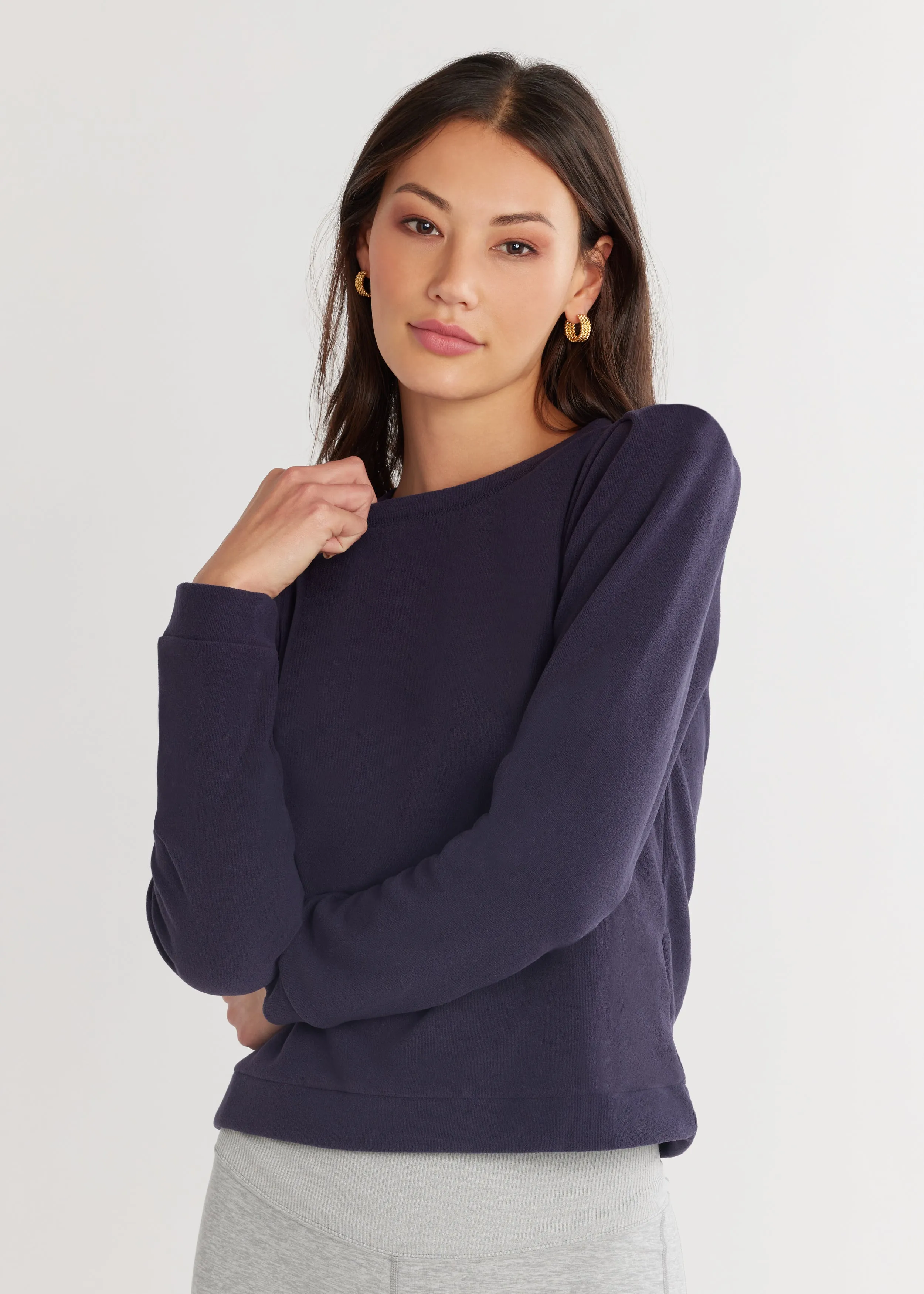 Shoreham Crewneck in Terry Fleece (Navy) sold by Dudley Stephens product image thumbnail 3