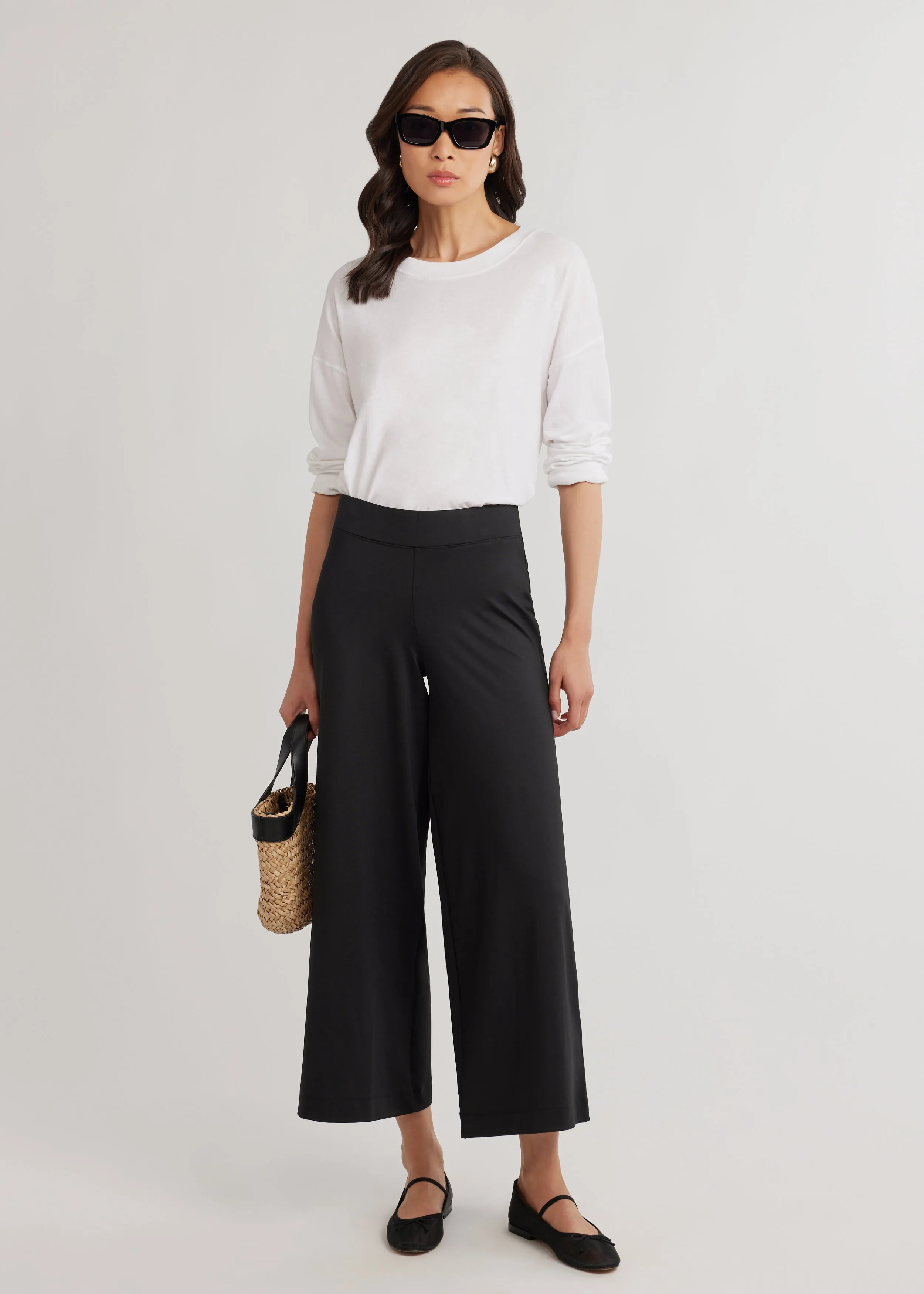 St. Simons Crop Pant in Heavy Weight Luxe Stretch (Black) sold by Dudley Stephens product image thumbnail 2