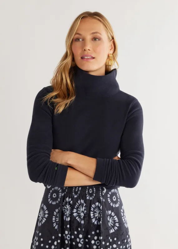 Park Slope Turtleneck in Vello Fleece (Navy) made by Dudley Stephens