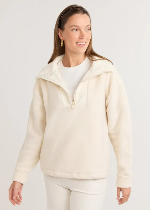 Emerson Pullover in Sherpa Fleece (Cream) sold by Dudley Stephens