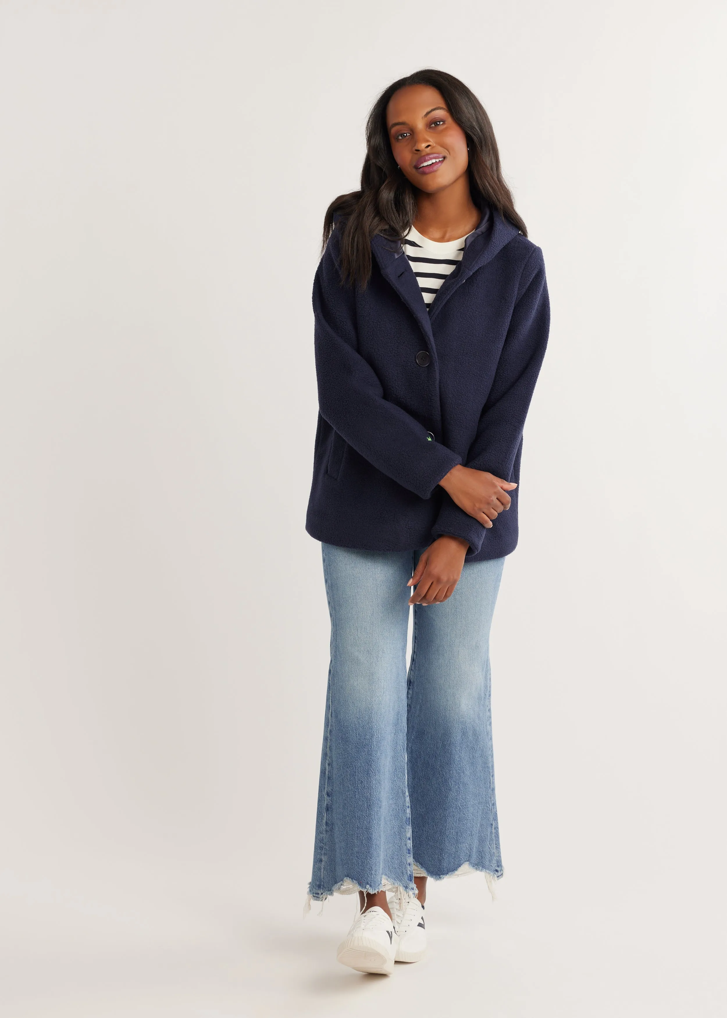 Moritz Coat in Sherpa Fleece (Navy) sold by Dudley Stephens product image thumbnail 4