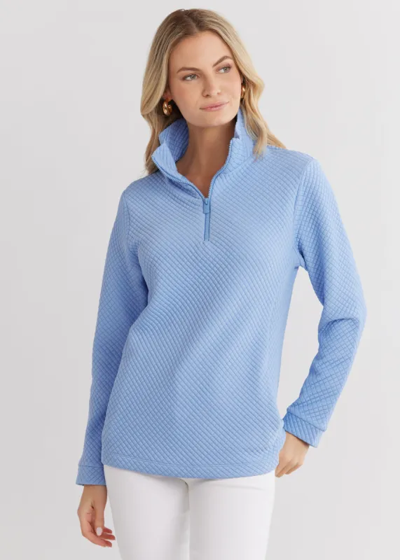 Pocomo Pullover in Waffle (Periwinkle) sold by Dudley Stephens