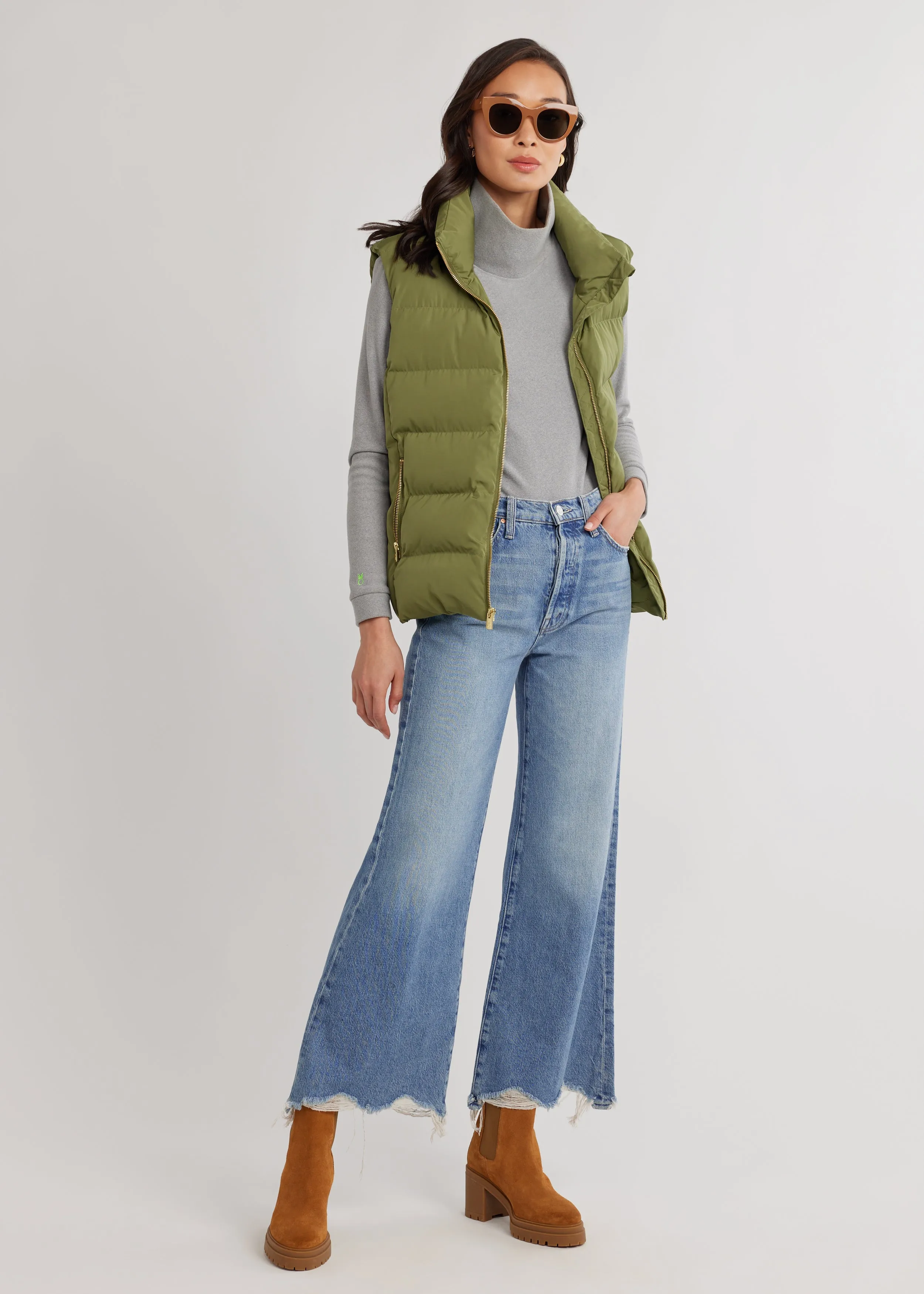 Marin Vest in Lustre Puff (Army Green) sold by Dudley Stephens product image thumbnail 2